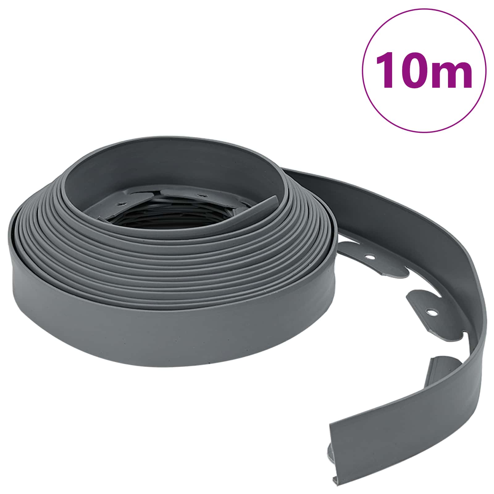 Rubnjaci za travnjak Siva 1000 x 4 x 5 cm Plastika