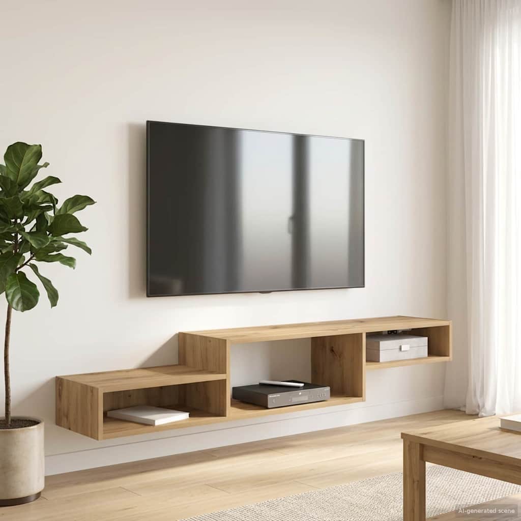TV ormar za montažu na zid Zidna montaža Hrast artisan