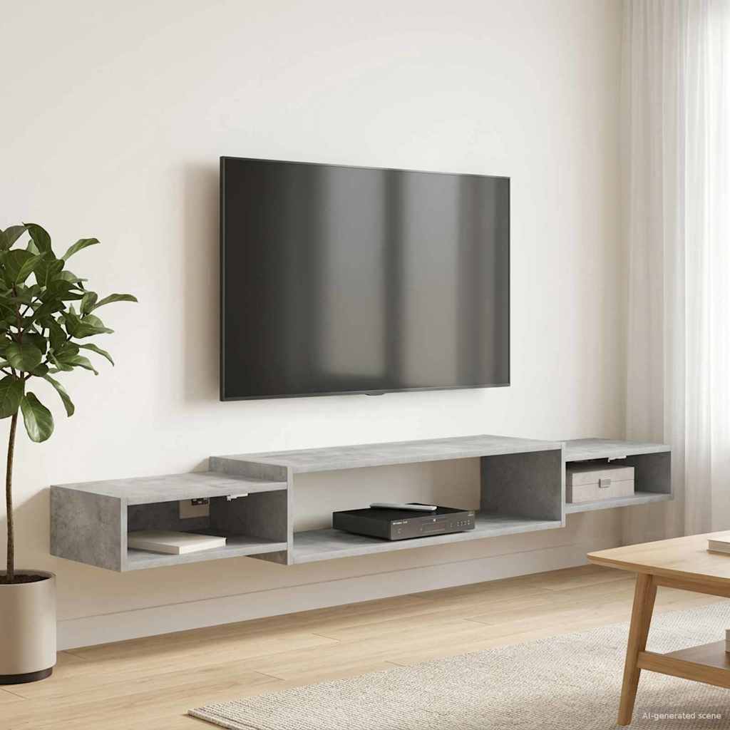 TV ormar za montažu na zid Zidna montaža Betonska siva