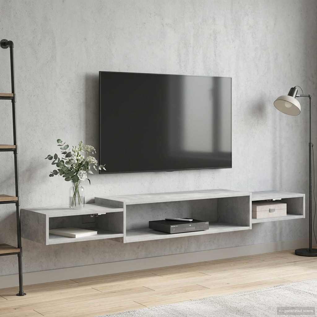 TV ormar za montažu na zid Zidna montaža Betonska siva
