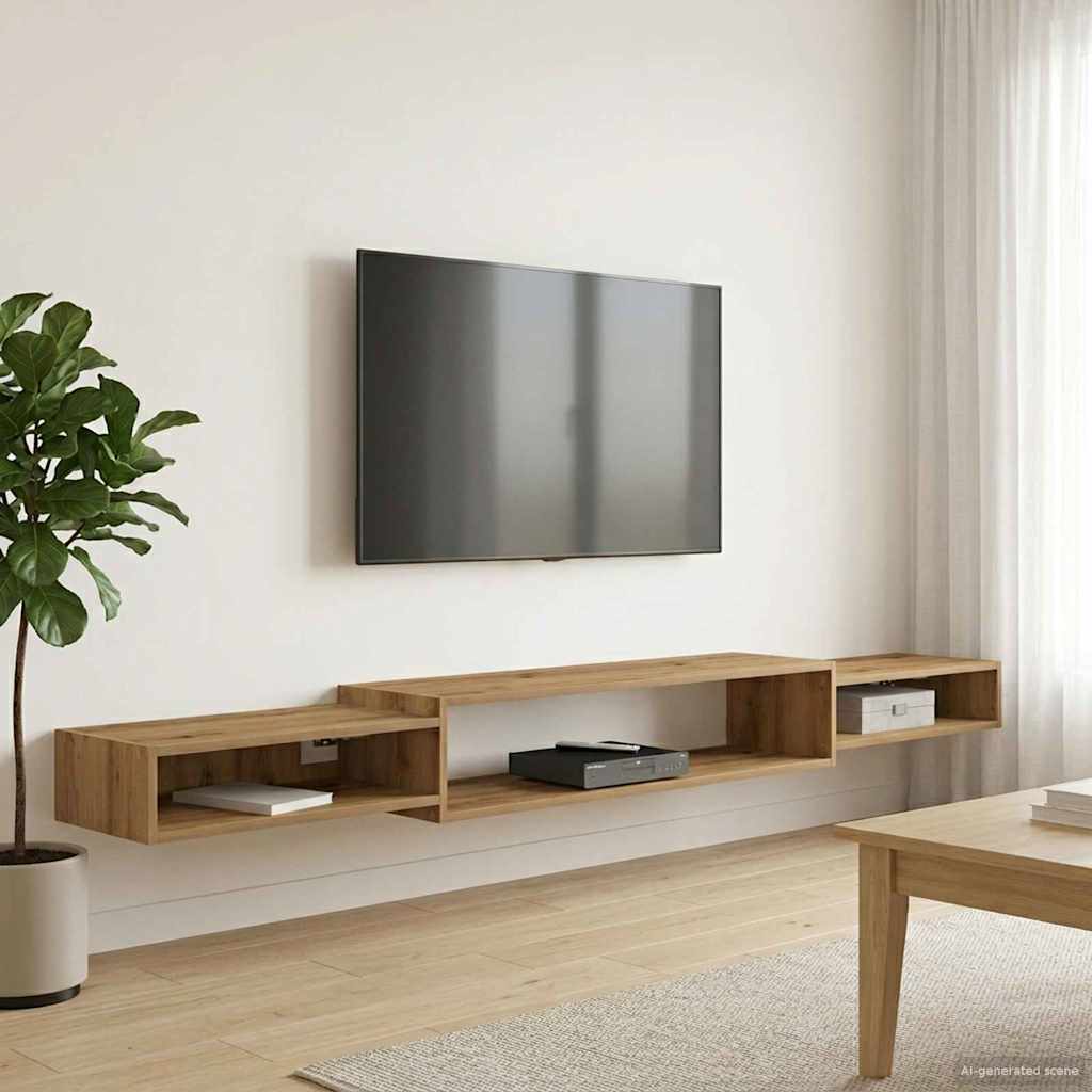 TV ormar za montažu na zid Zidna montaža Hrast artisan