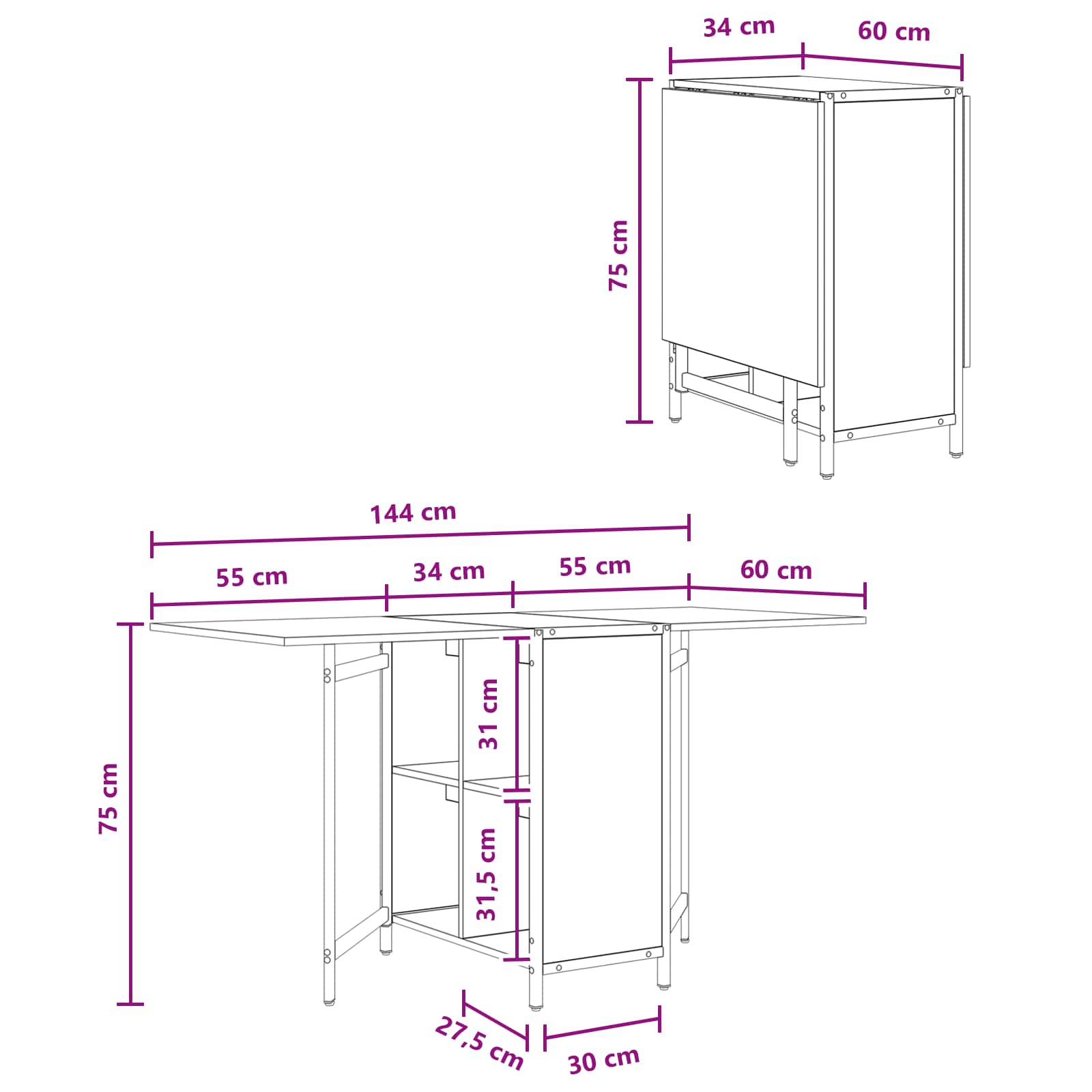 Blagovaonski stol 144 x 60 x 75 cm Konstruirano drvo