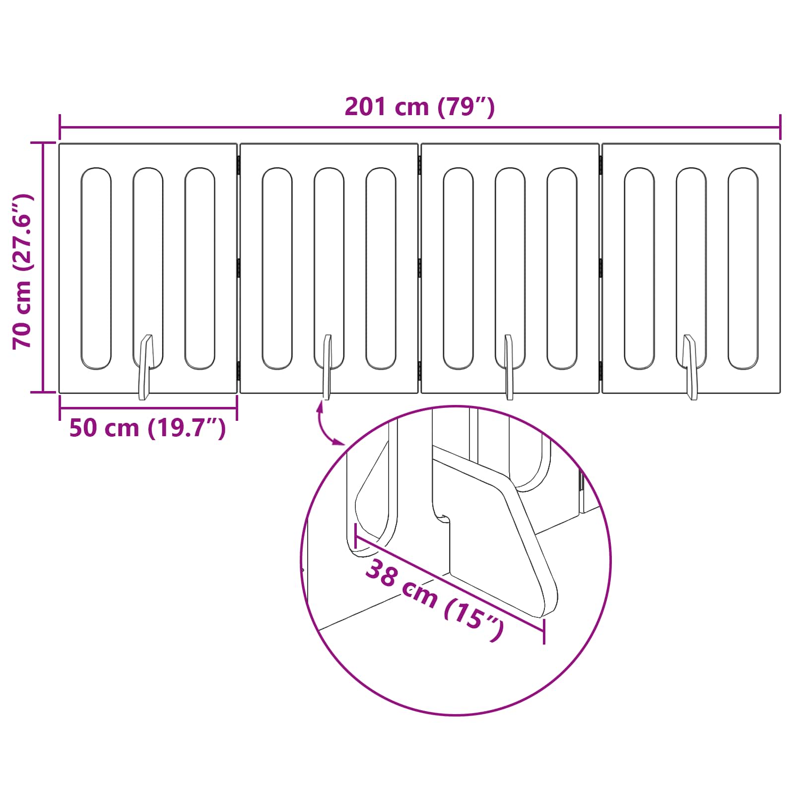 Preklopna ogradica za kućne ljubimce 4 pcs Sonoma hrast