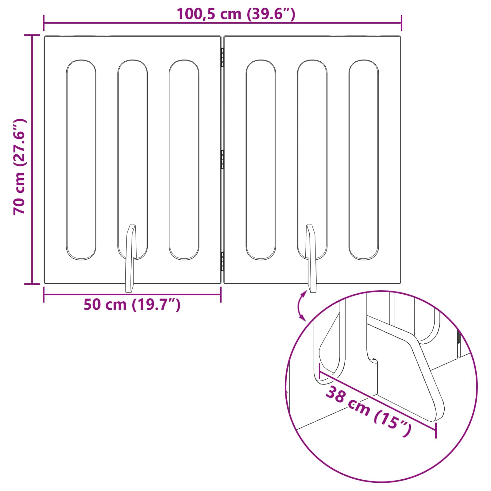 Preklopna ogradica za kućne ljubimce 2 pcs Visoki Sjaj Bijeli
