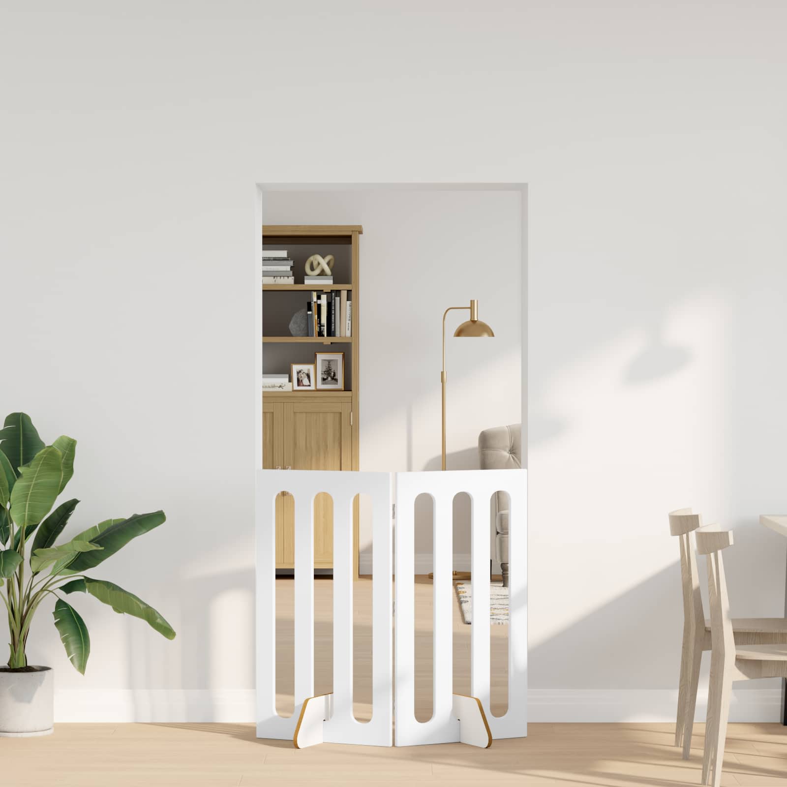 Preklopna ogradica za kućne ljubimce 2 pcs Bijeli
