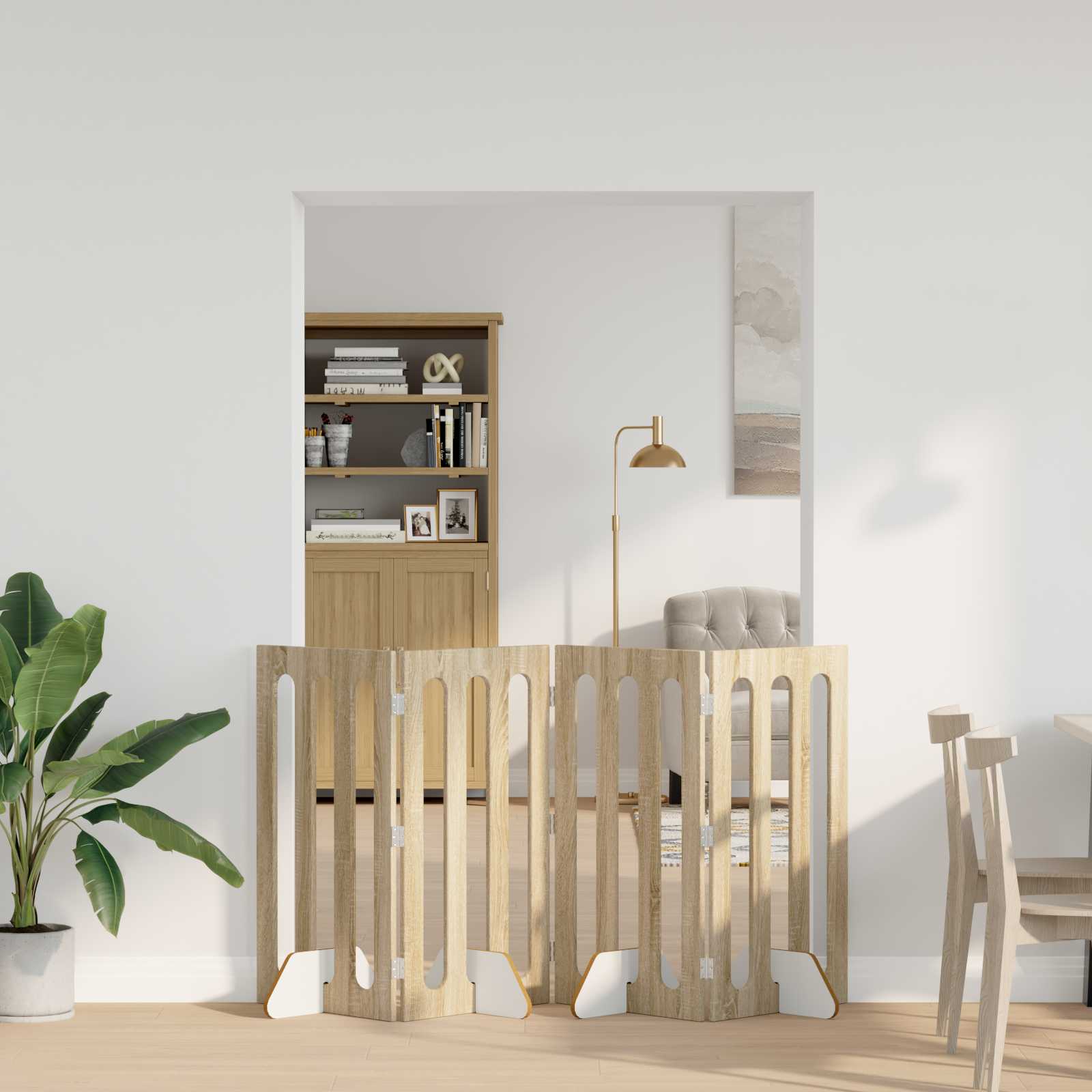 Preklopna ogradica za kućne ljubimce 4 pcs Sonoma hrast