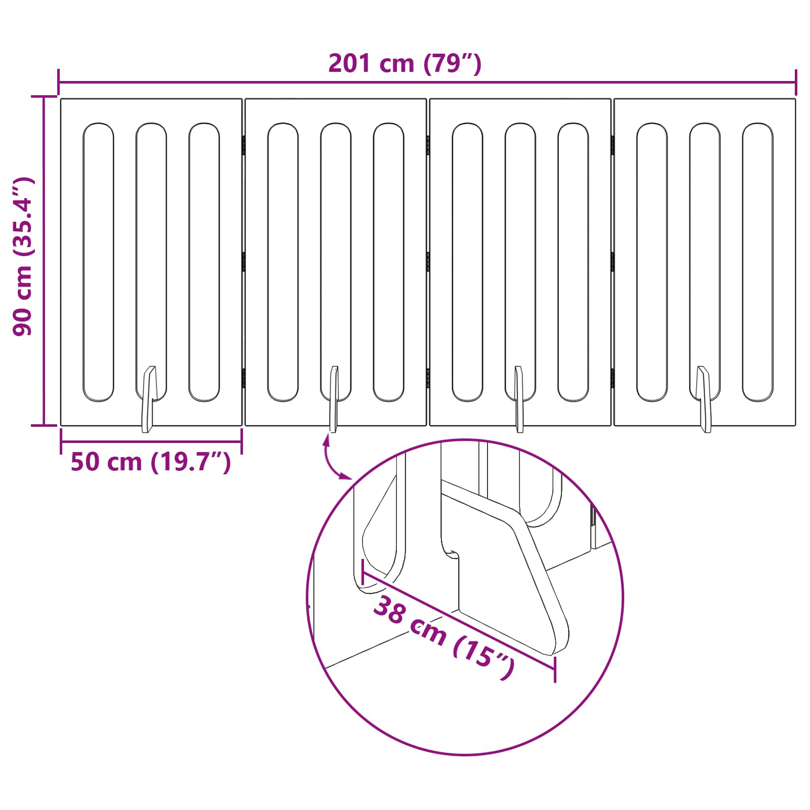 Preklopna ogradica za kućne ljubimce 4 pcs Visoki Sjaj Bijeli