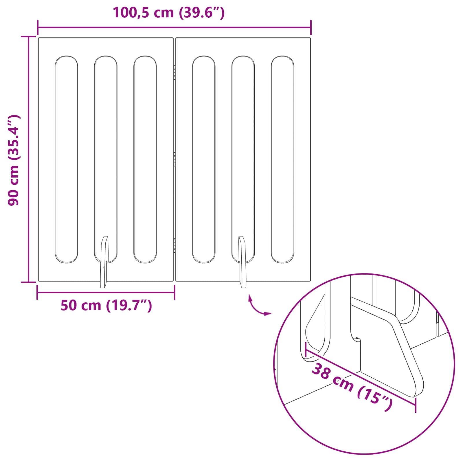 Preklopna ogradica za kućne ljubimce 2 pcs Dimljeni Hrast