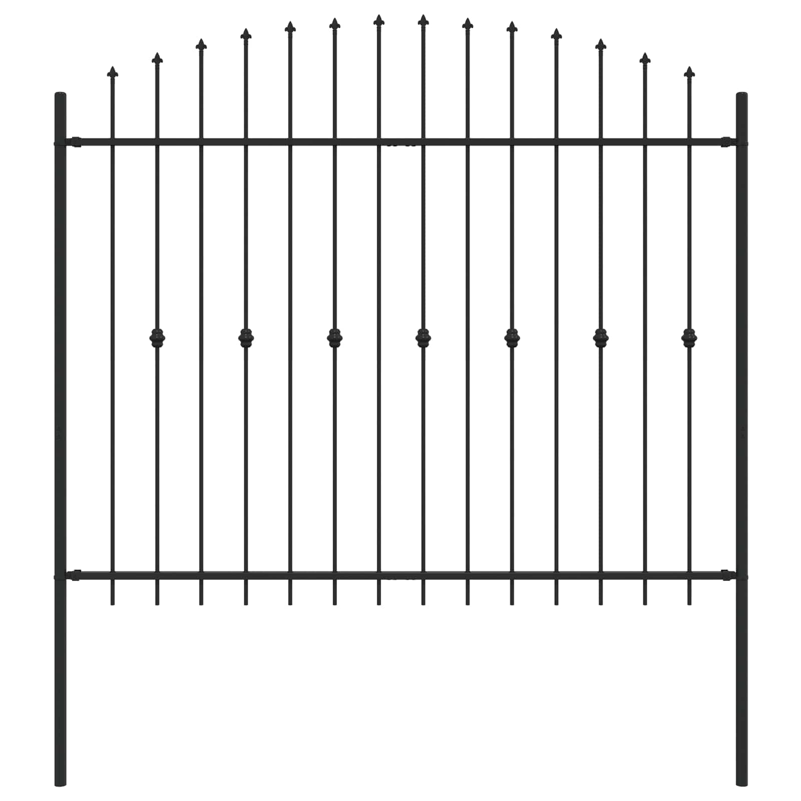 Ograda sa šiljcima Asten Crna 200 x 200 cm