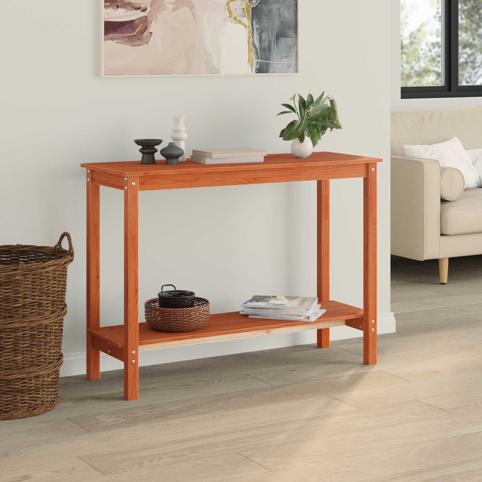Konzolna stolica Vosak Smeđa 110 x 40 x 80 cm Masivna borovina
