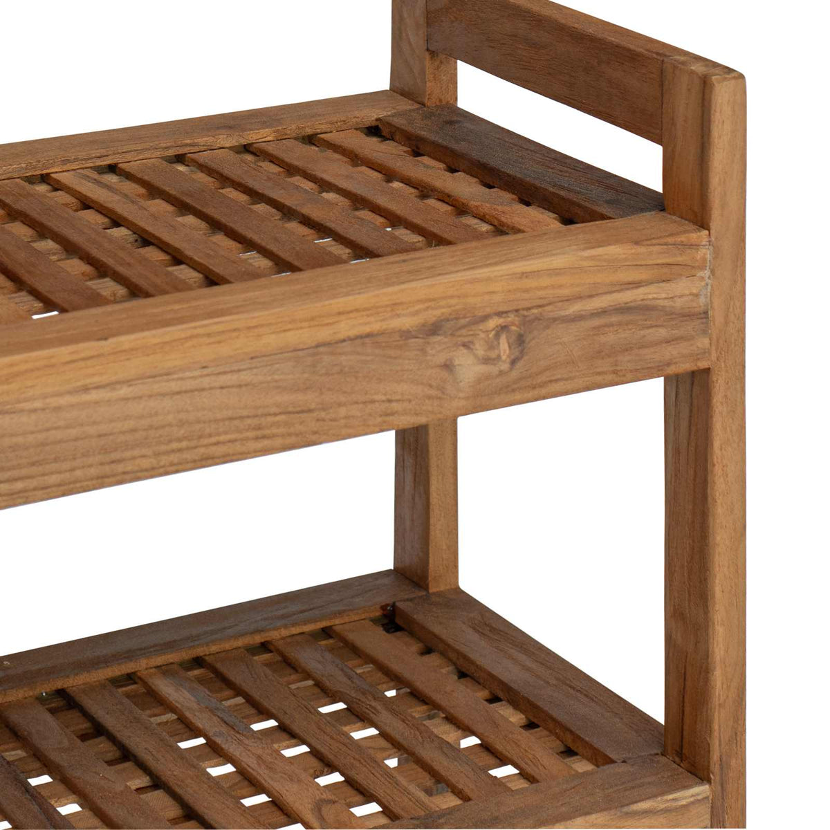 Polica za kupaonicu Prirodna 45 x 30 x 97 cm Čvrsto teak drvo