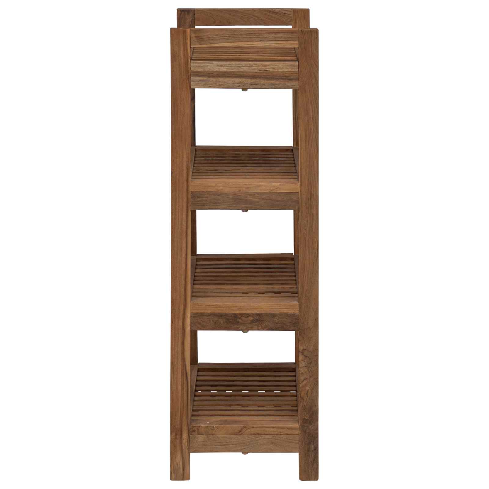 Polica za kupaonicu Prirodna 45 x 30 x 97 cm Čvrsto teak drvo