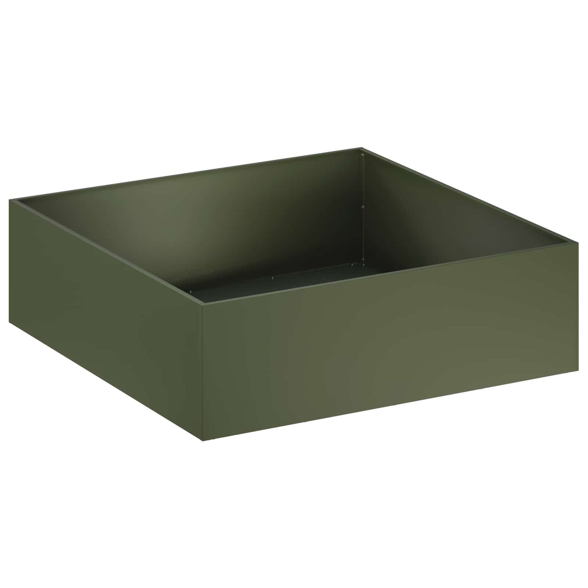Vrtna saksija Maslinastozelena 80 x 80 x 30 cm Čelična vrata