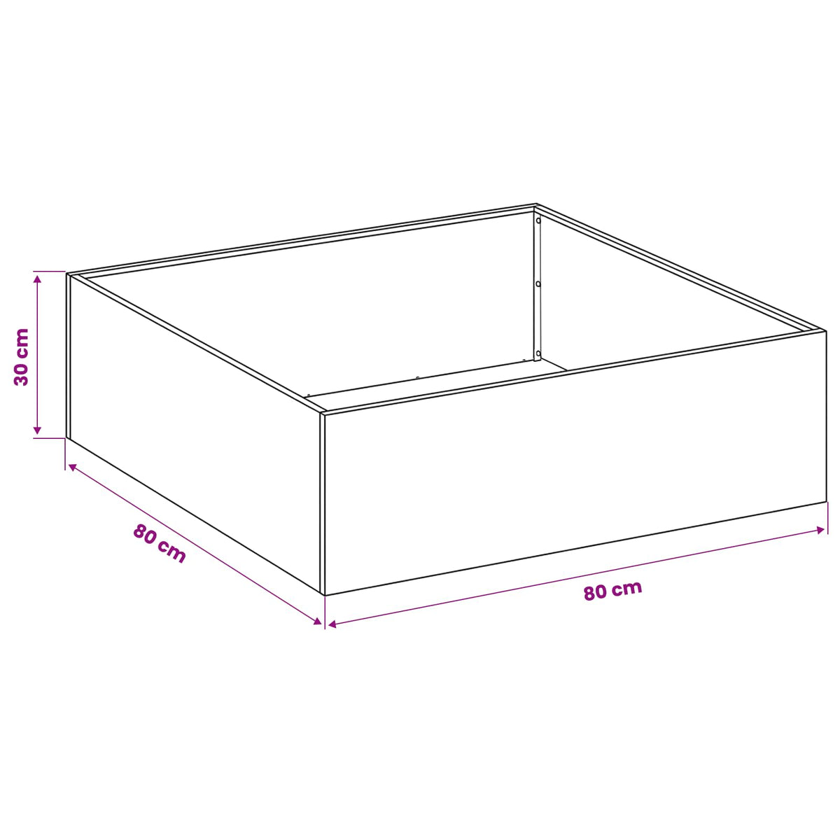 Vrtna saksija Srebrna 80 x 80 x 30 cm Pocinčani čelik