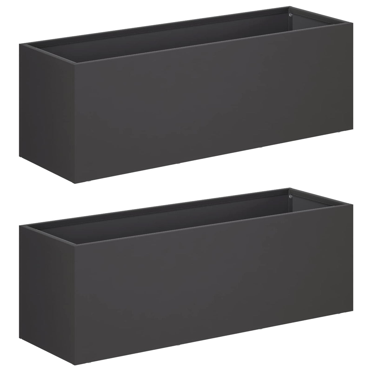Vrtna saksija 2 kom. Crna 40 x 20 x 20 cm Čelična vrata