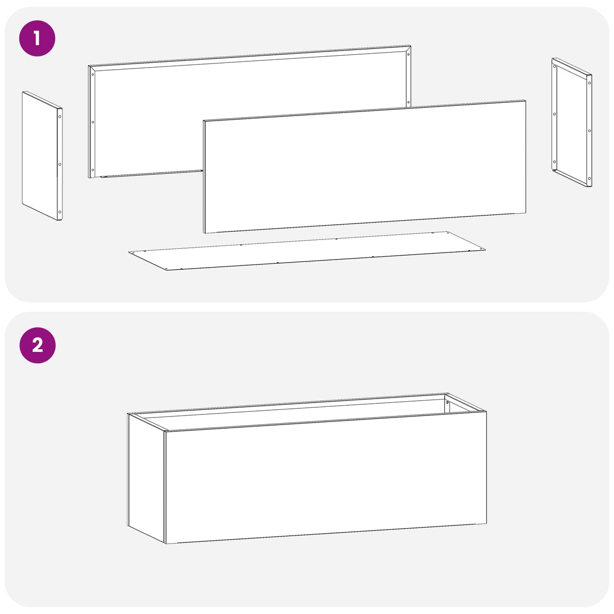 Vrtna saksija 2 kom. Crna 60 x 20 x 20 cm Čelična vrata