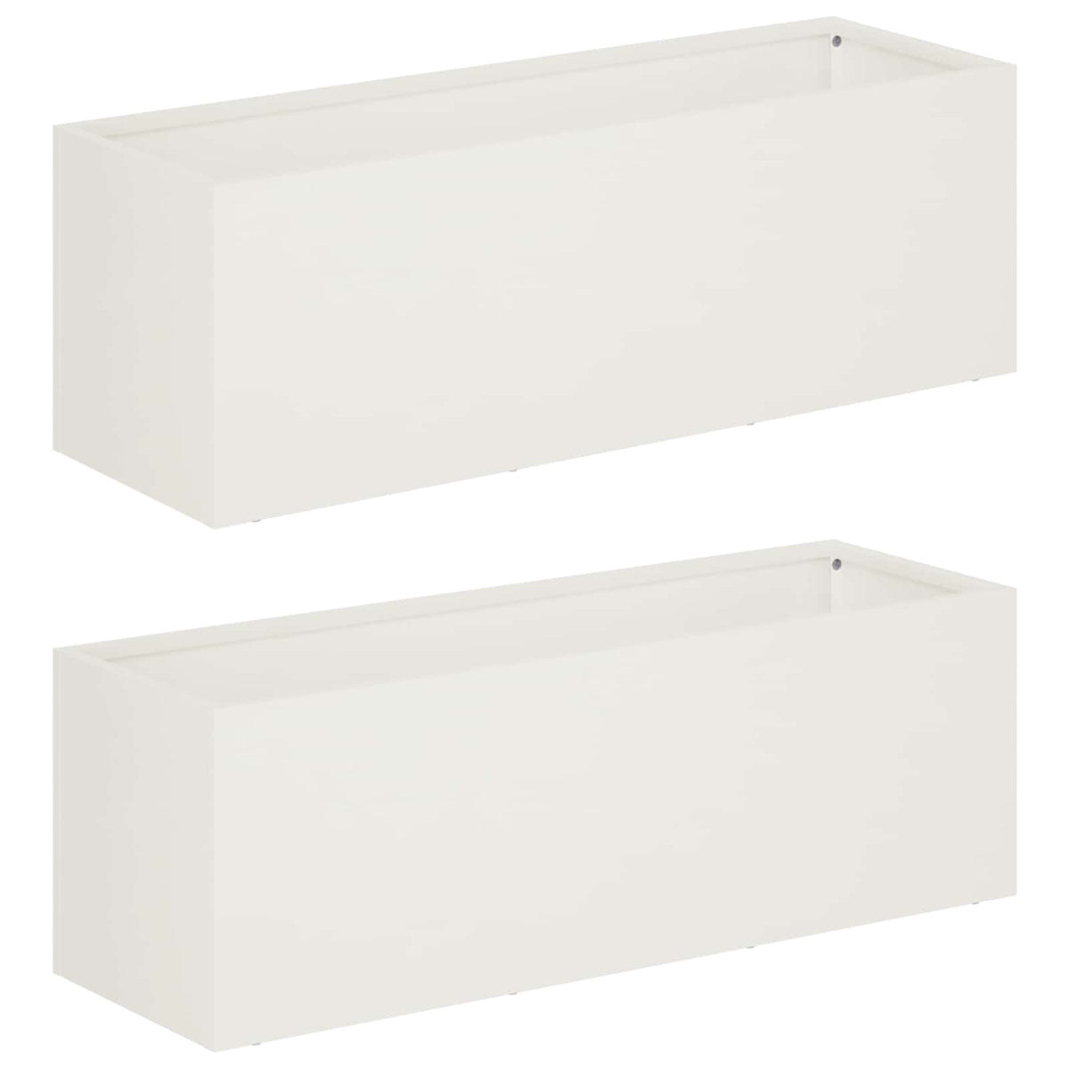 Vrtna saksija 2 kom. Bijela 60 x 20 x 20 cm Čelična vrata