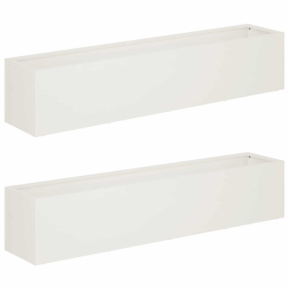 Vrtna saksija 2 kom. Bijela 80 x 20 x 20 cm Čelična vrata