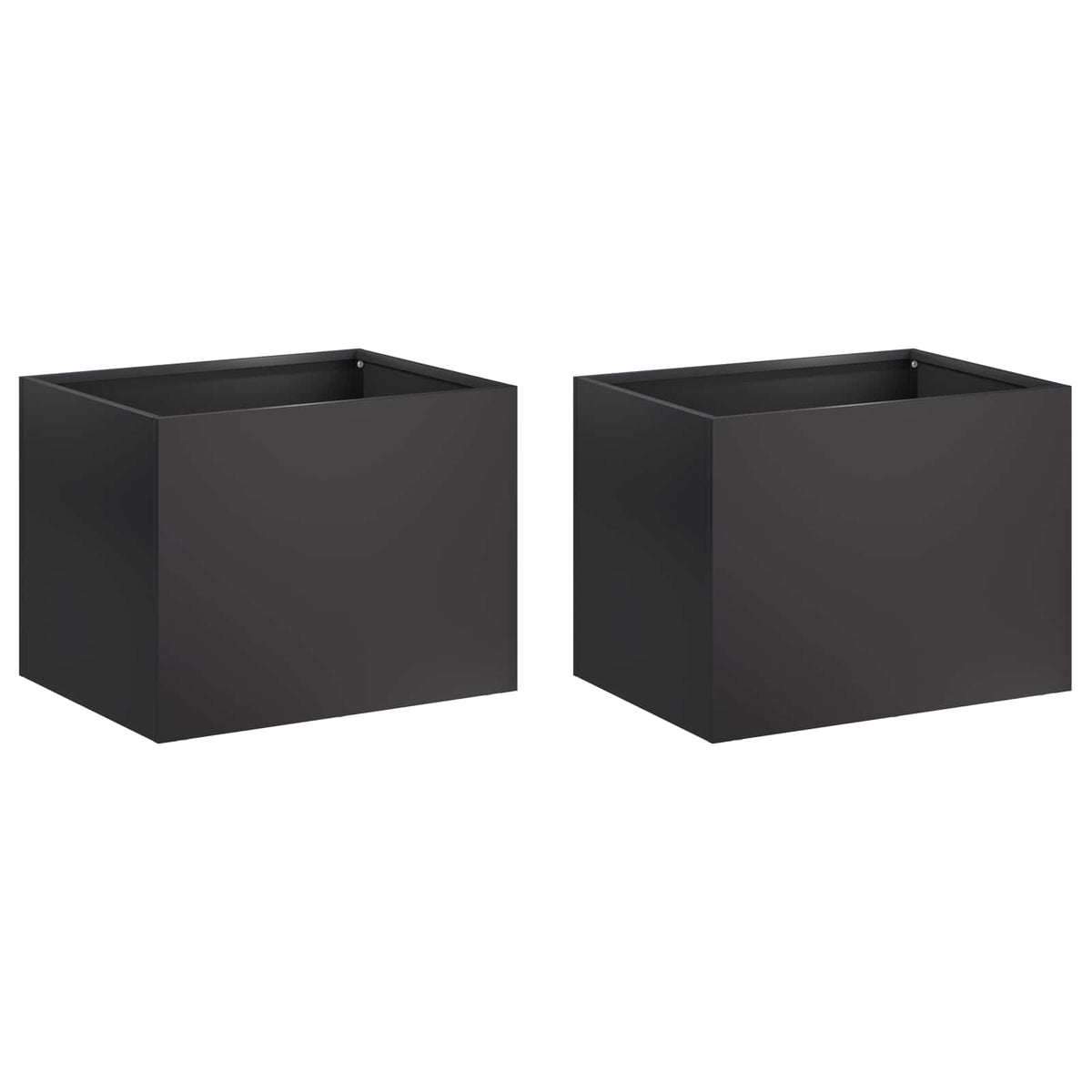 Vrtna saksija 2 kom. Crna 40 x 30 x 30 cm Čelična vrata