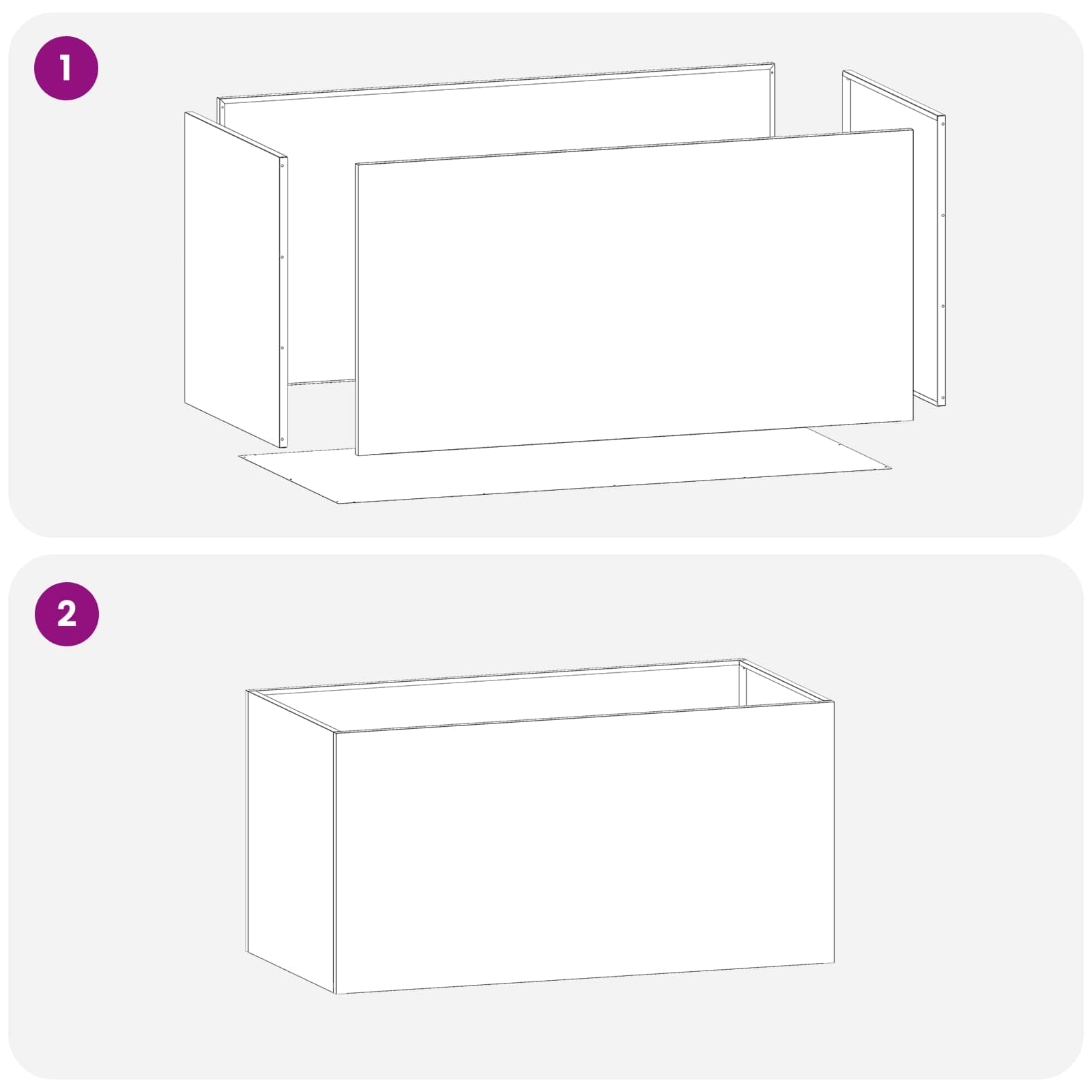 Vrtna saksija 2 kom. Bijela 100 x 50 x 50 cm Čelična vrata