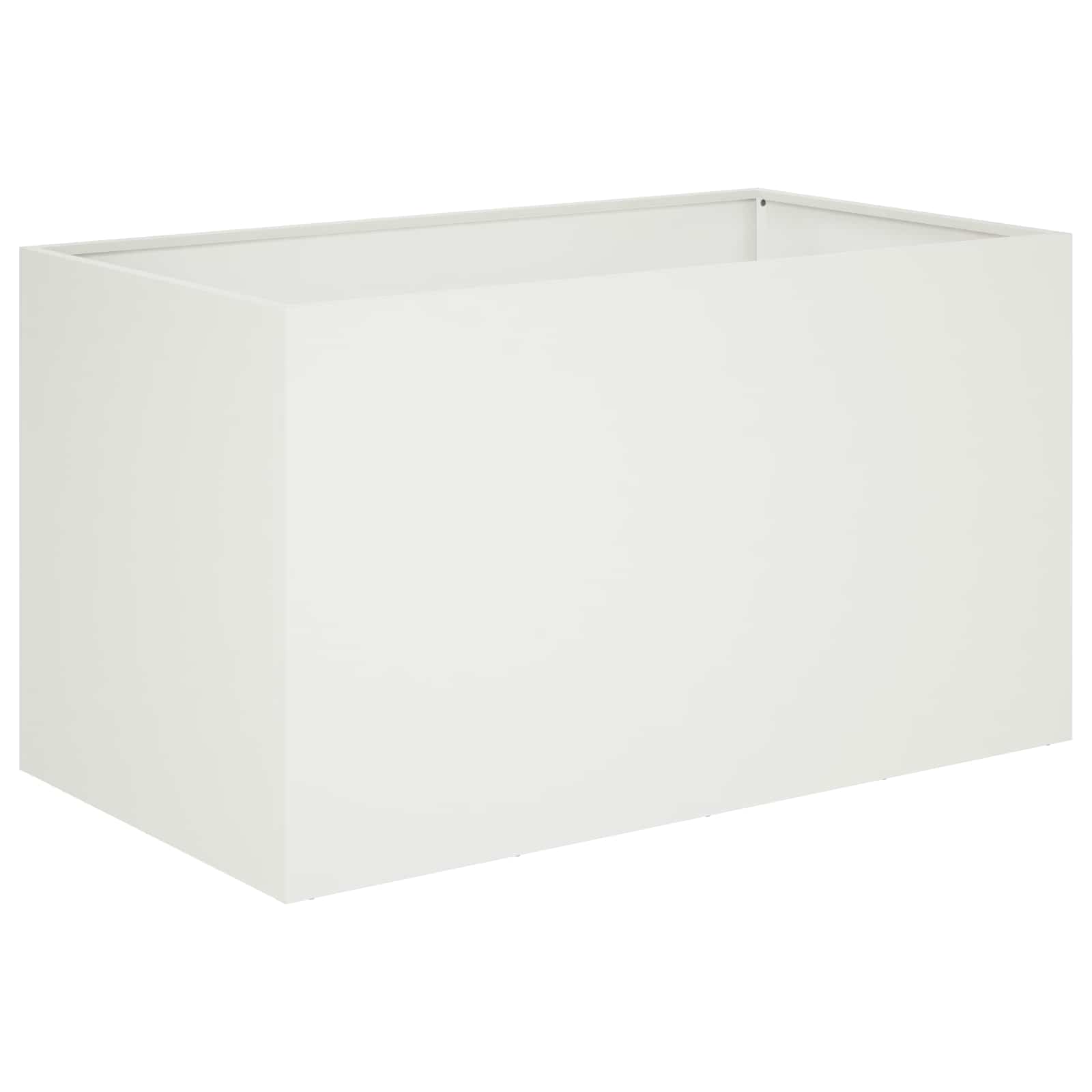 Vrtna saksija 2 kom. Bijela 100 x 50 x 50 cm Čelična vrata
