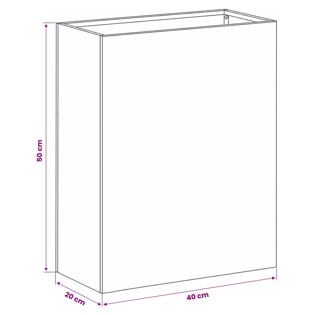 Vrtna saksija Antracit 40 x 20 x 50 cm Čelična vrata