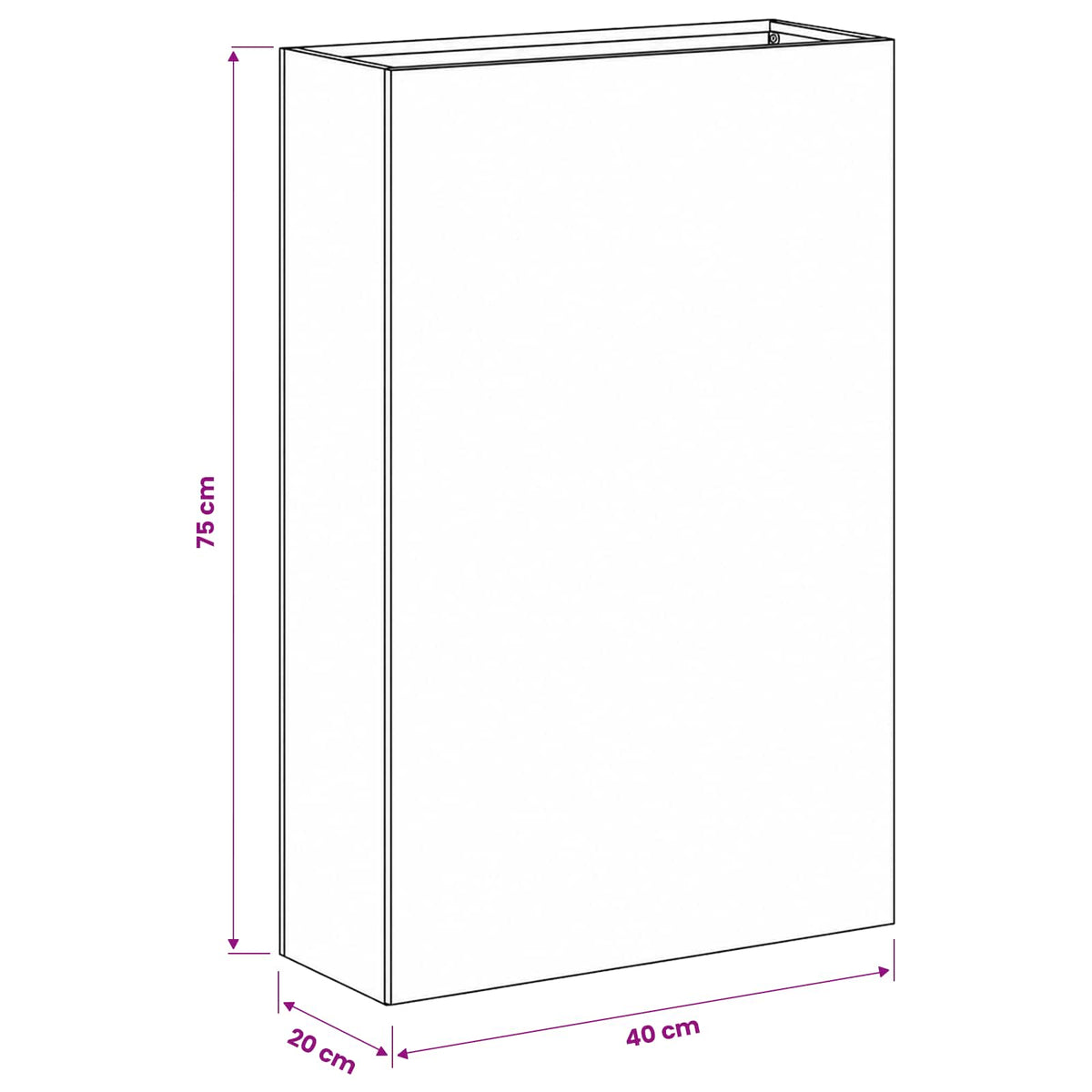 Vrtna saksija 2 kom. Bijela 40 x 20 x 75 cm Čelična vrata