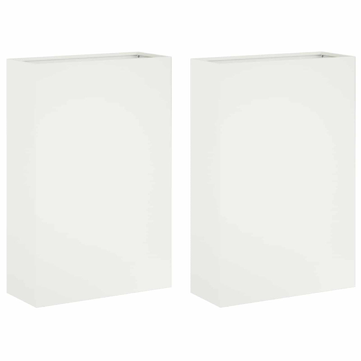 Vrtna saksija 2 kom. Bijela 50 x 20 x 75 cm Čelična vrata