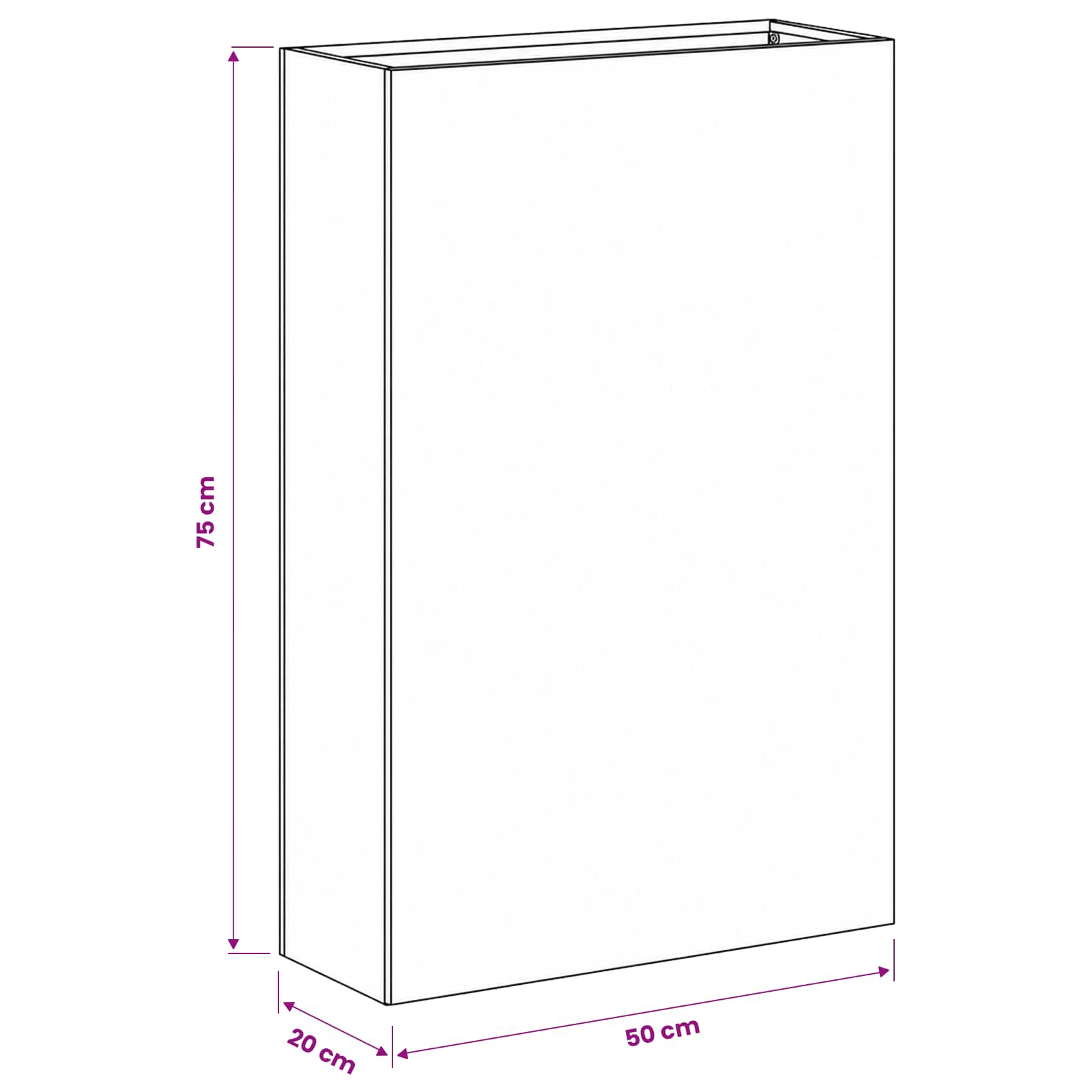 Vrtna saksija 2 kom. Antracit 50 x 20 x 75 cm Čelična vrata