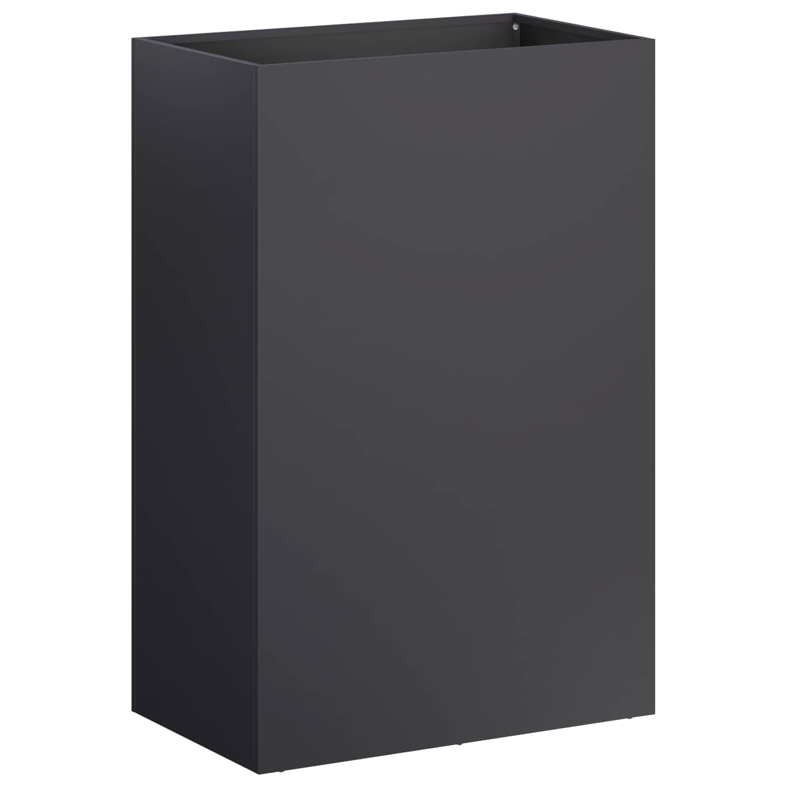 Vrtna saksija Crna 40 x 30 x 75 cm Čelična vrata