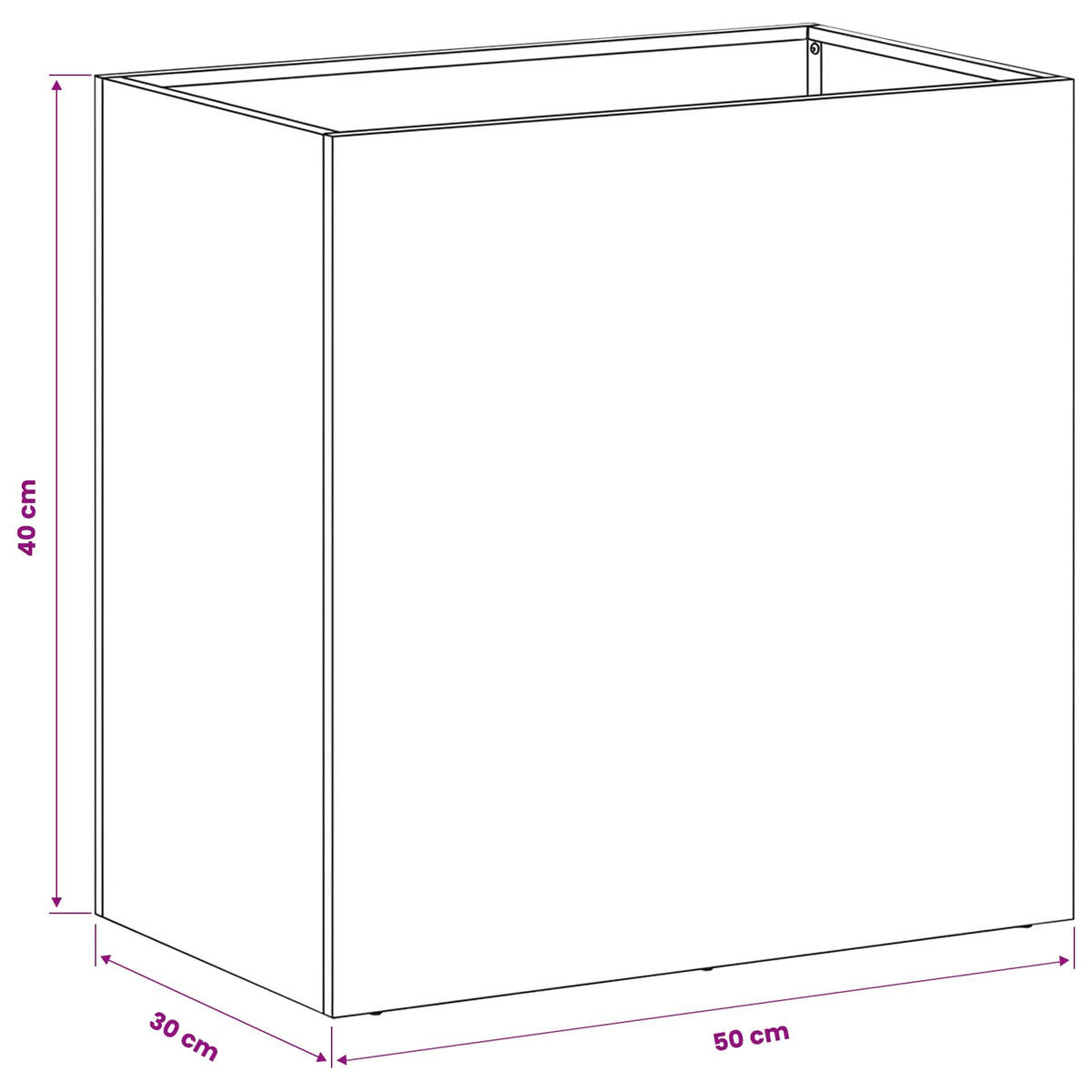 Vrtna saksija Antracit 50 x 30 x 40 cm Čelična vrata