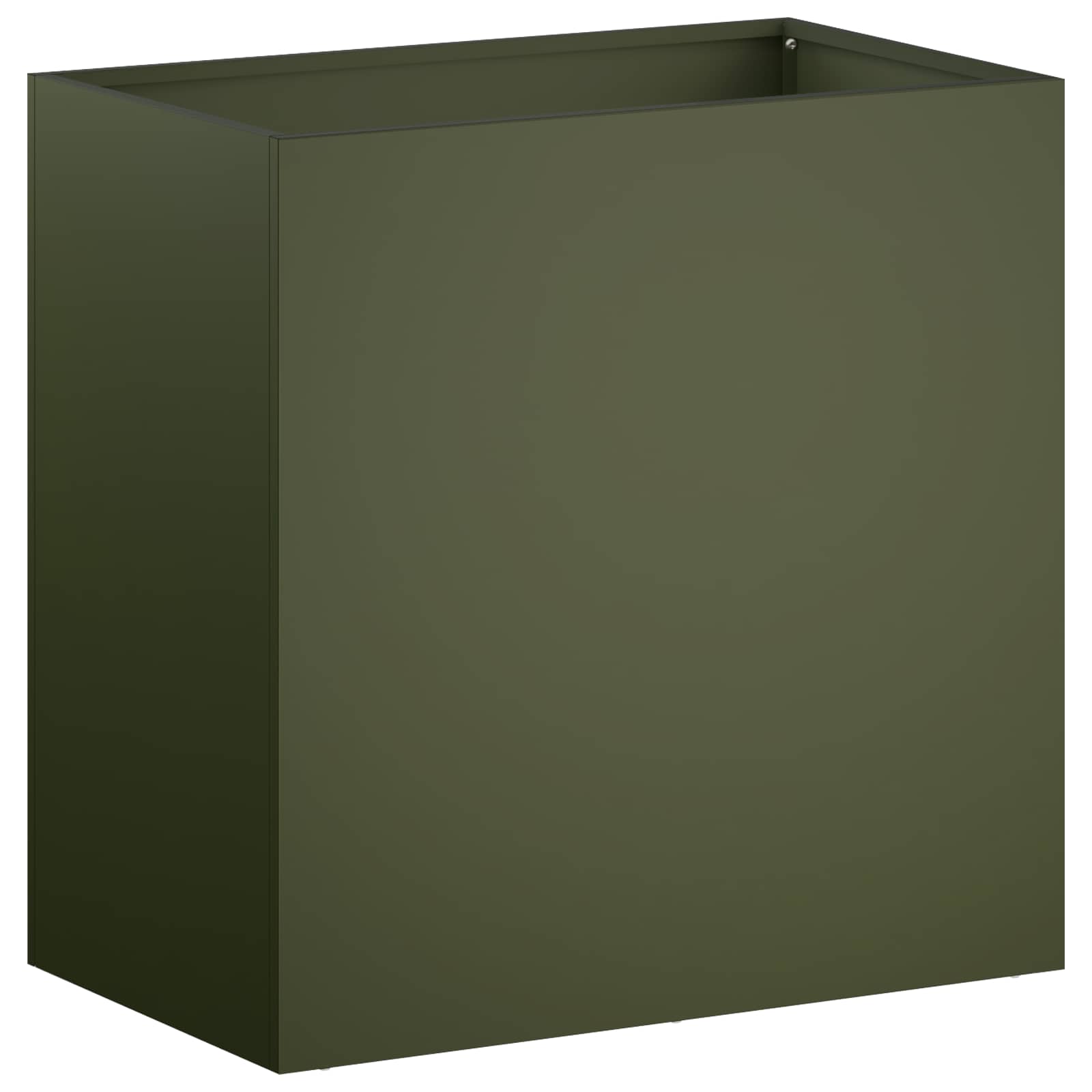 Vrtna saksija Maslinastozelena 50 x 30 x 50 cm Čelična vrata