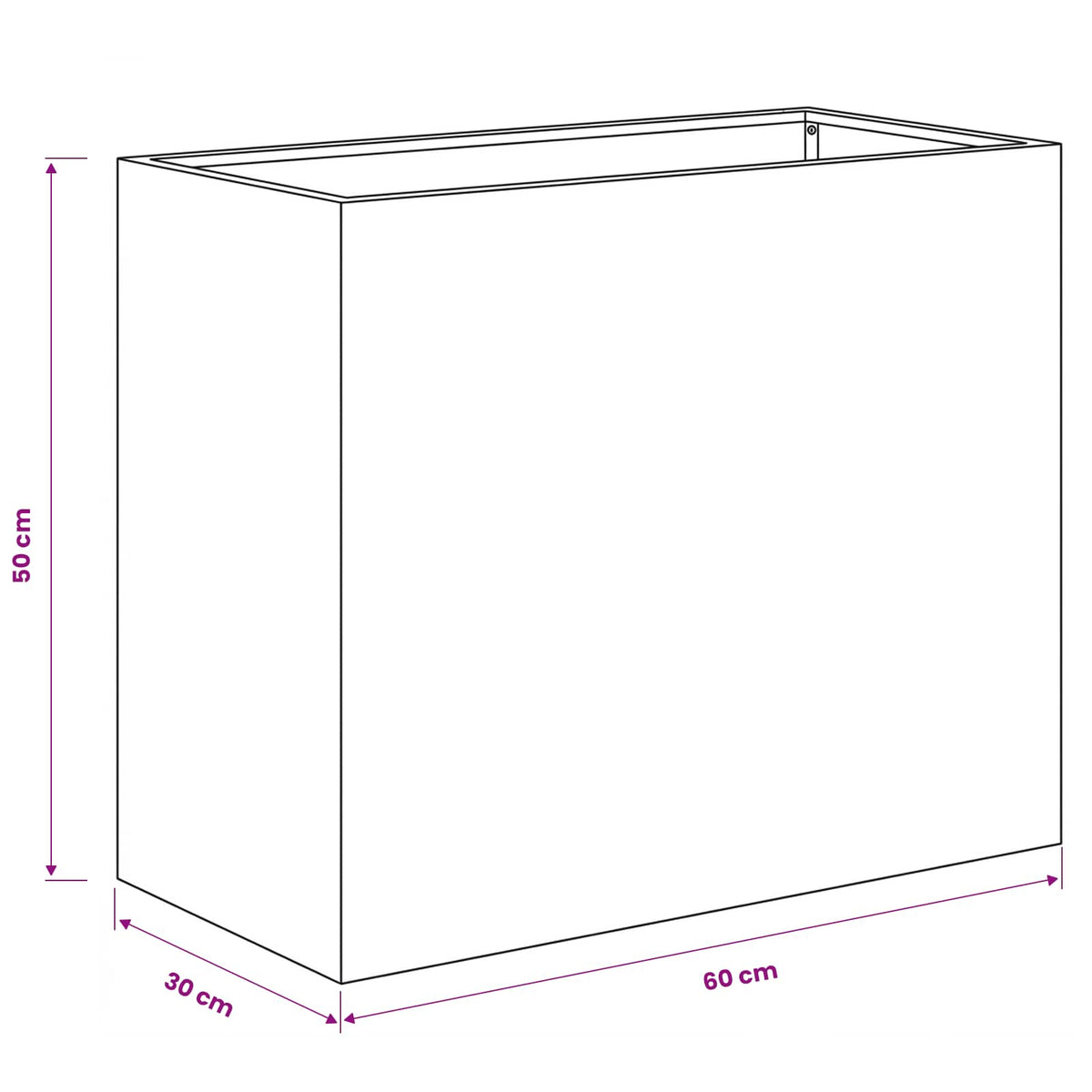 Vrtna saksija 2 kom. Bijela 60 x 30 x 50 cm Čelična vrata