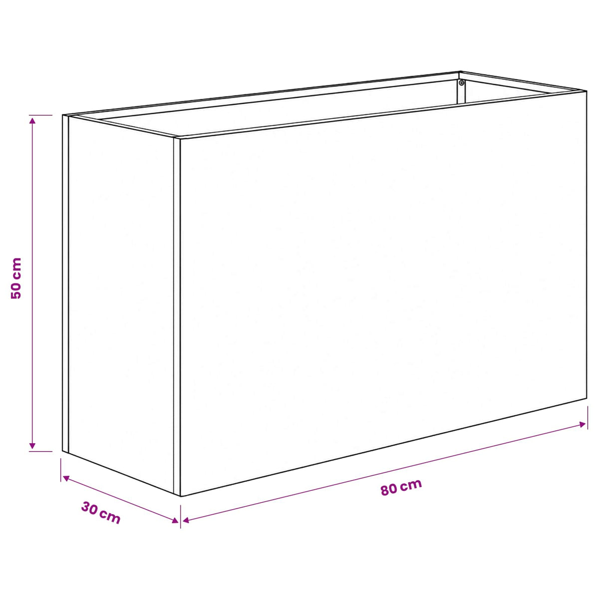 Vrtna saksija 2 kom. Crna 80 x 30 x 50 cm Čelična vrata