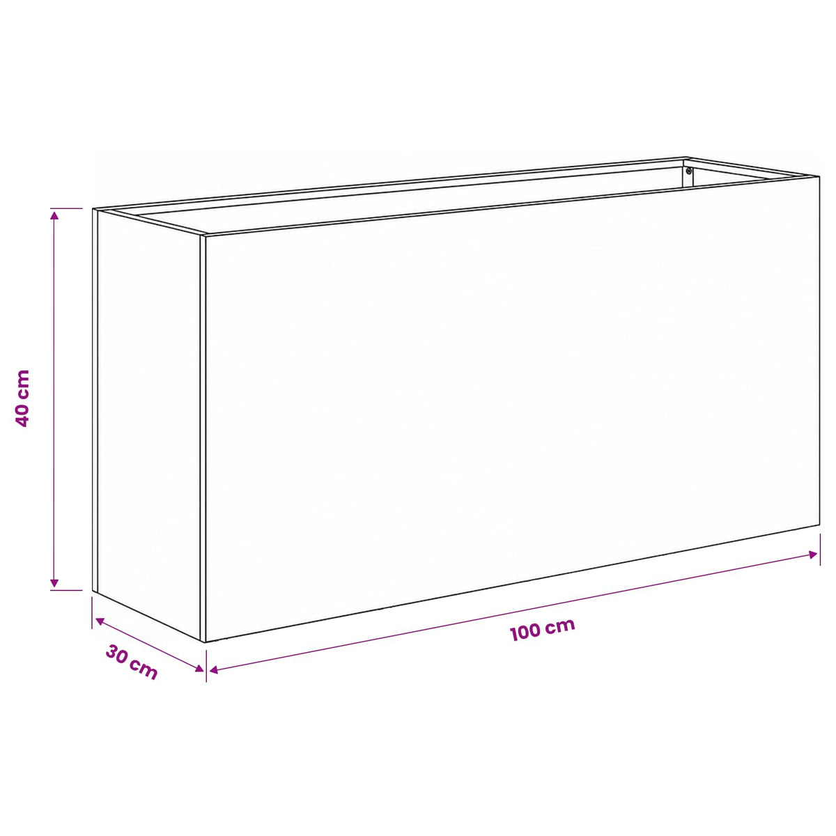 Vrtna saksija Srebrna 100 x 30 x 40 cm Pocinčani čelik