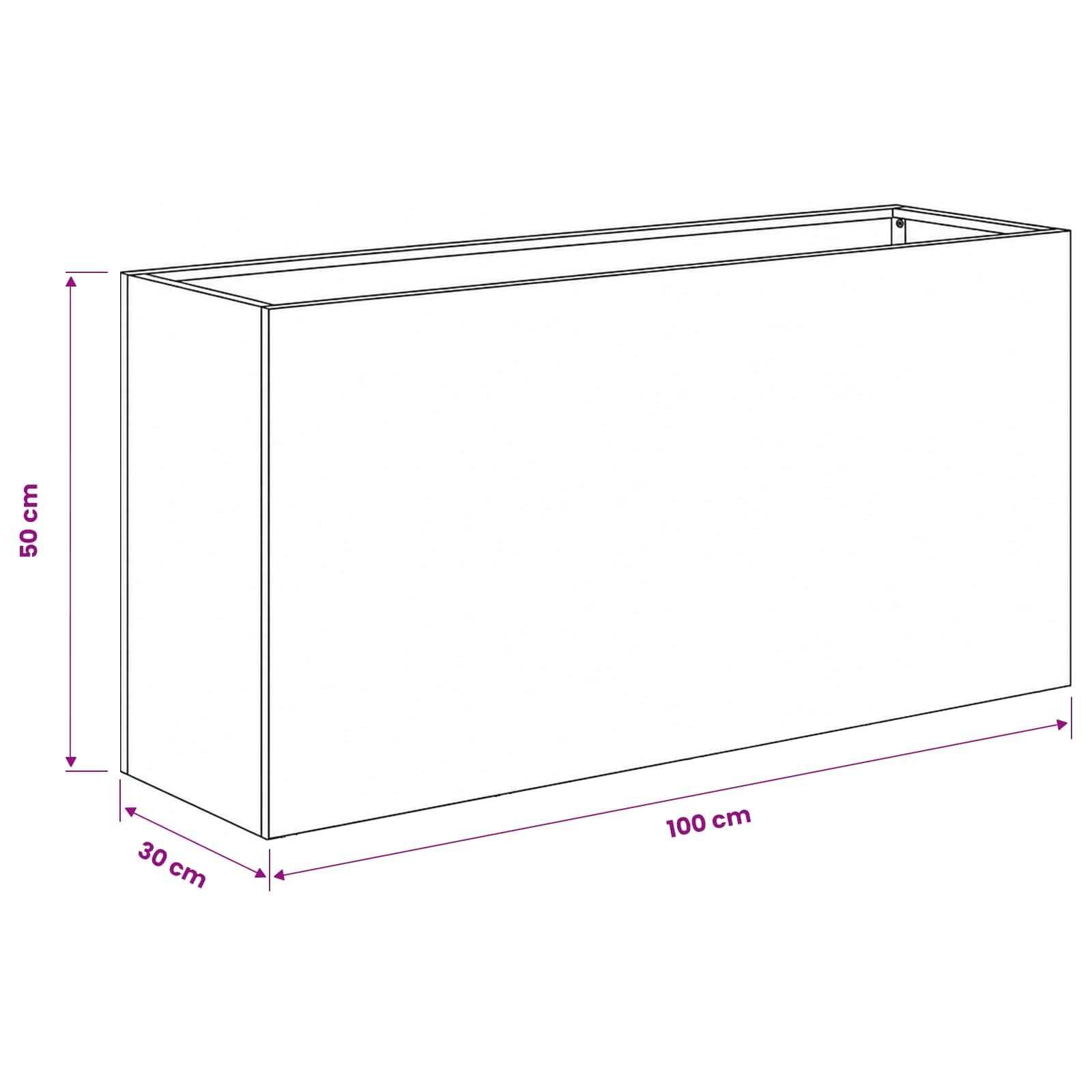 Vrtna saksija 2 kom. Rđa 100 x 30 x 50 cm Otporni čelik