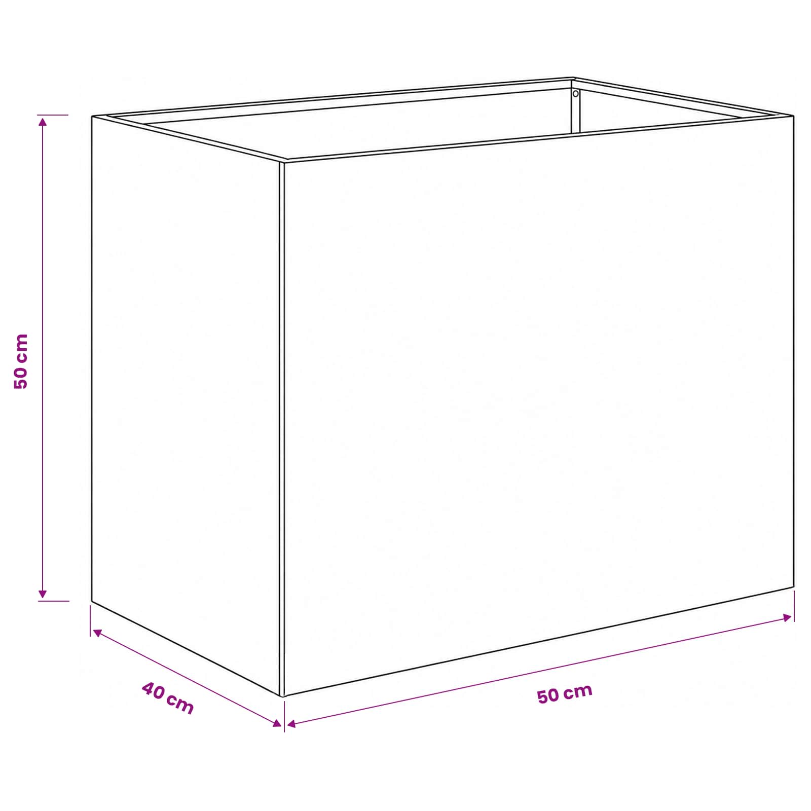 Vrtna saksija Antracit 50 x 40 x 50 cm Čelična vrata