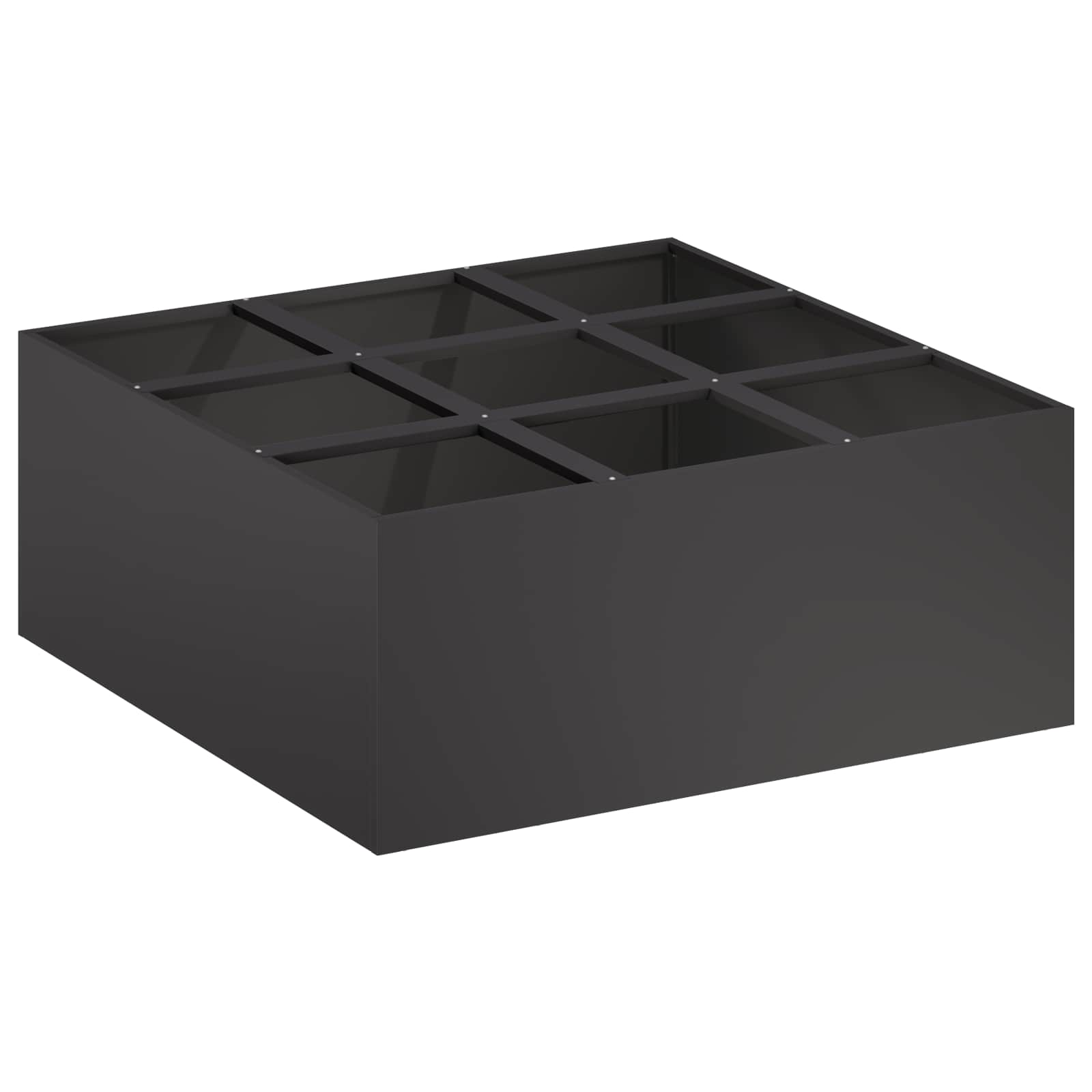 Vrtna saksija Crna 100 x 100 x 20 cm Čelična vrata