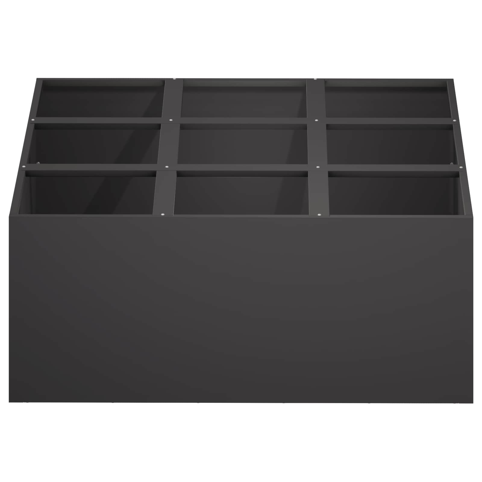 Vrtna saksija Crna 100 x 100 x 20 cm Čelična vrata