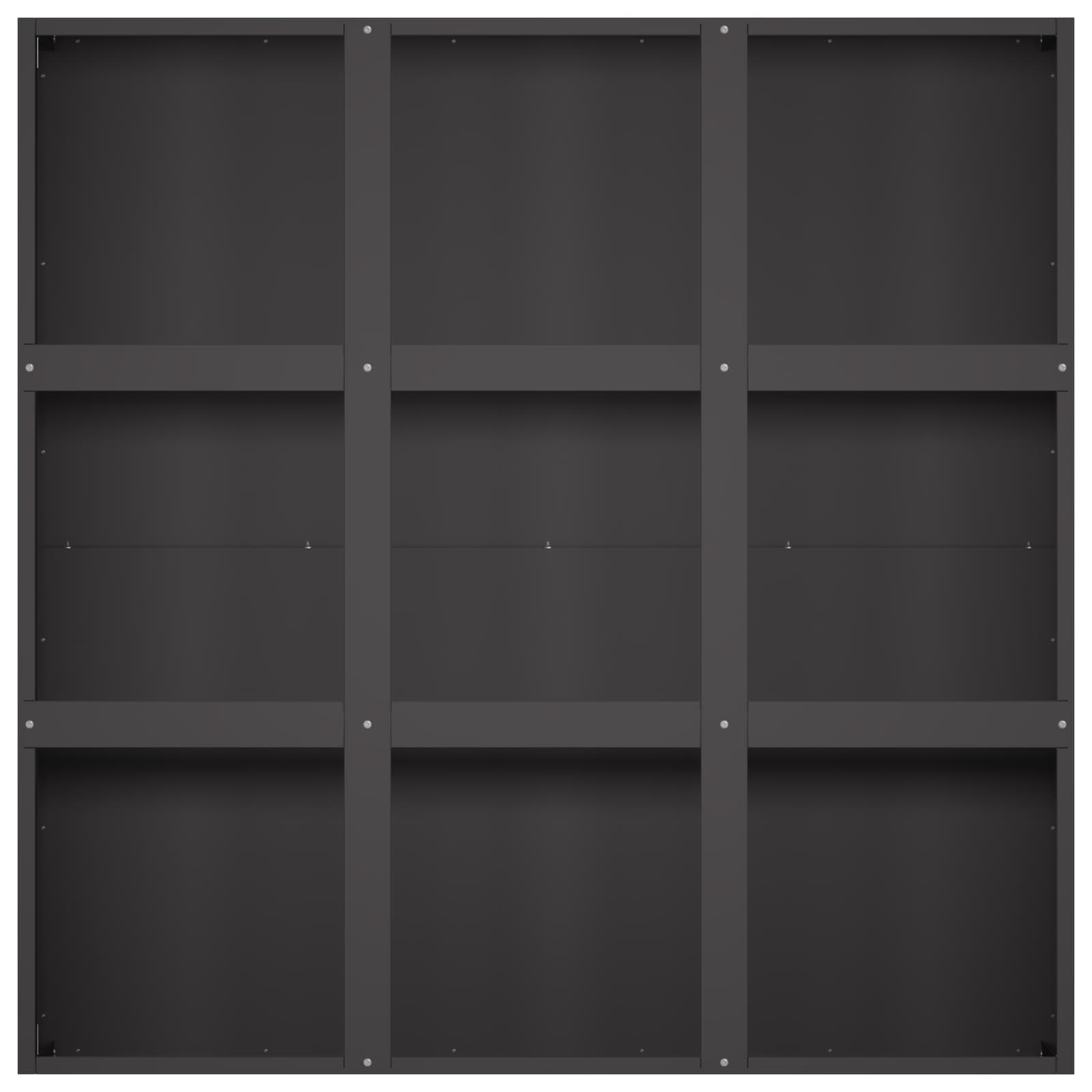 Vrtna saksija Crna 100 x 100 x 20 cm Čelična vrata