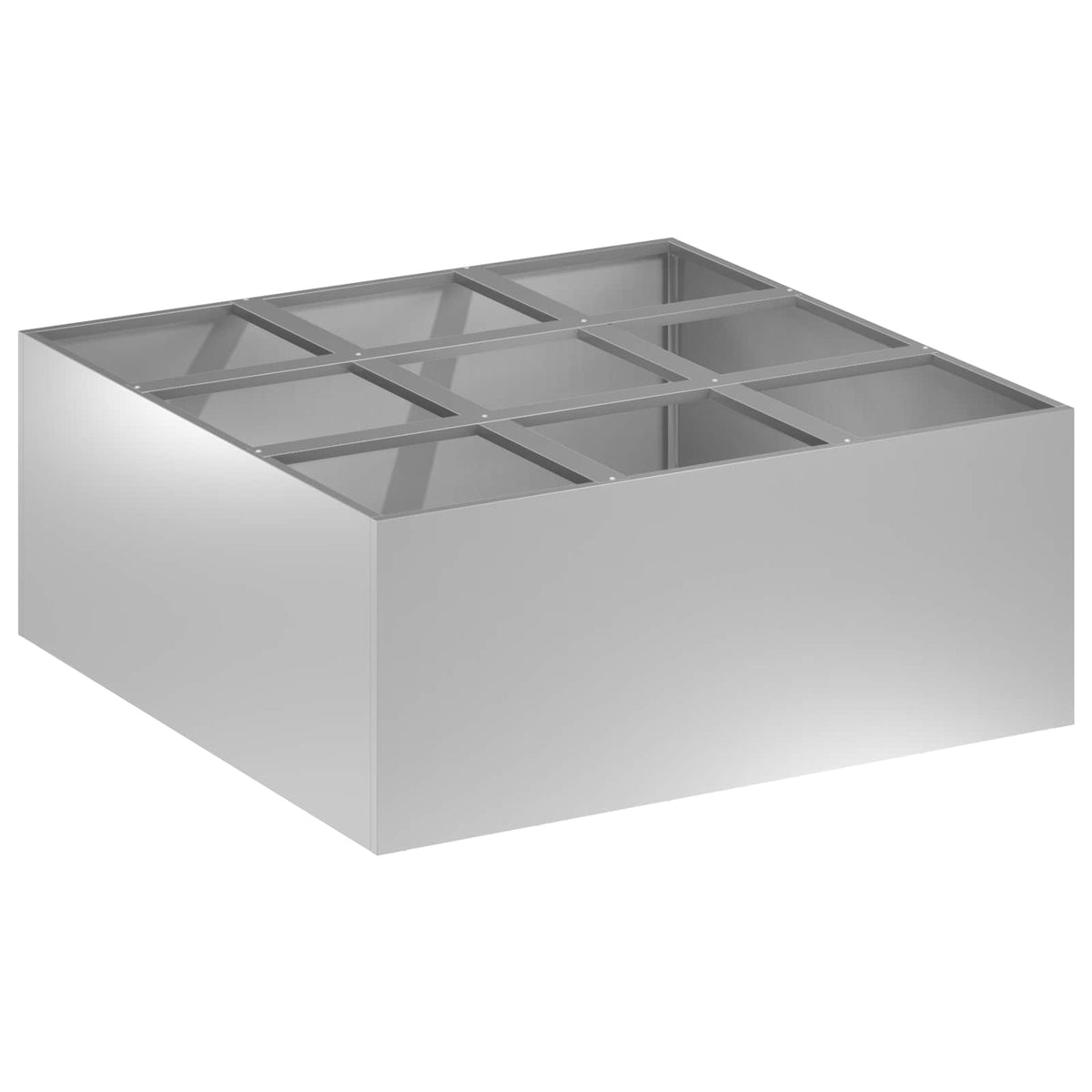 Vrtna saksija Srebrna 100 x 100 x 20 cm Pocinčani čelik