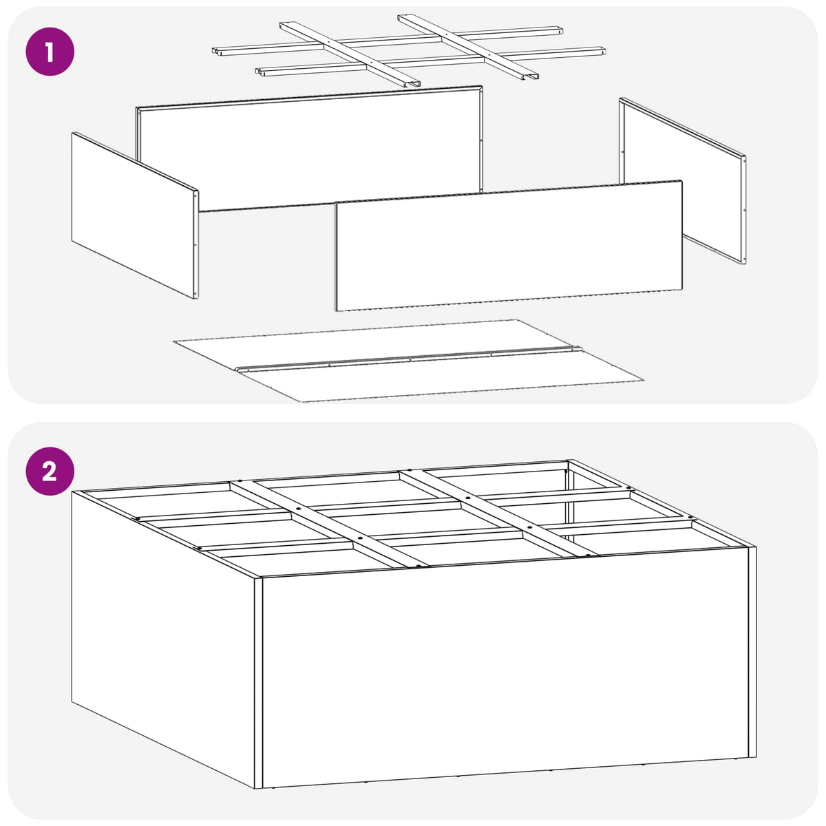 Vrtna saksija Crna 100 x 100 x 30 cm Čelična vrata