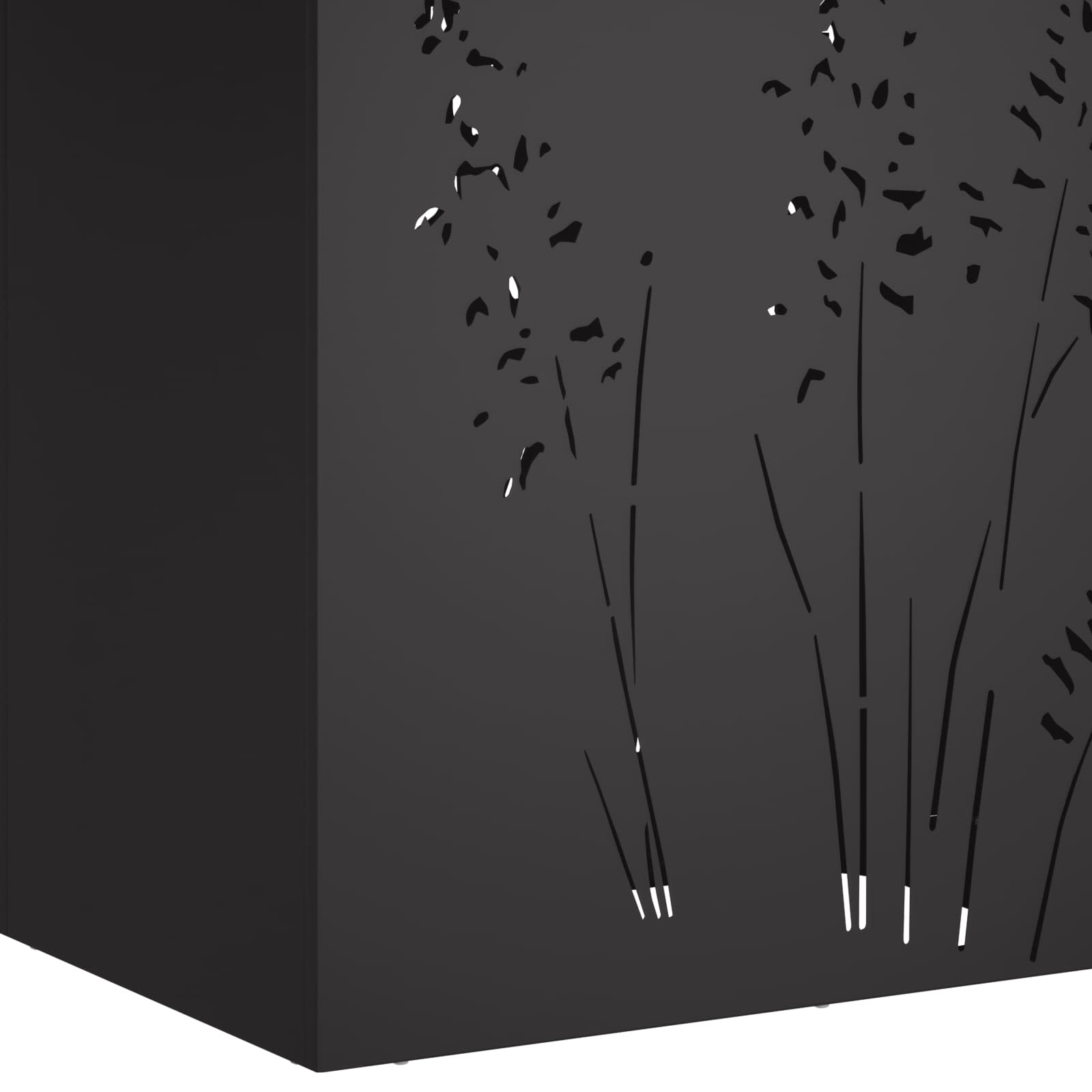 Vrtna saksija 2 kom. Crna 50 x 30 x 75 cm Čelična vrata