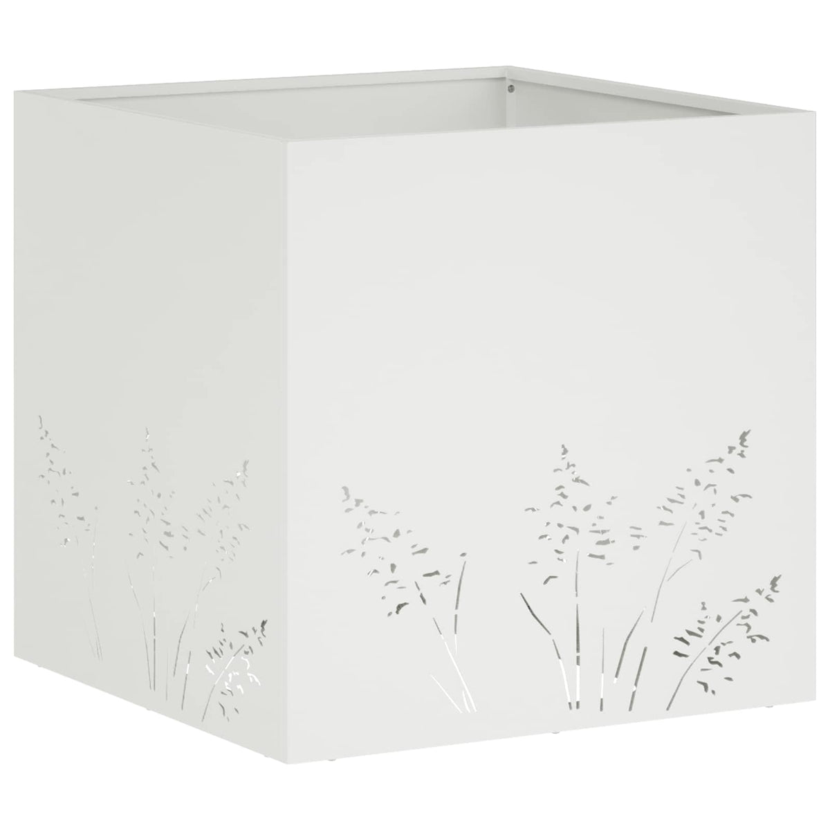 Vrtna saksija Bijela 50 x 50 x 49 cm Čelična vrata