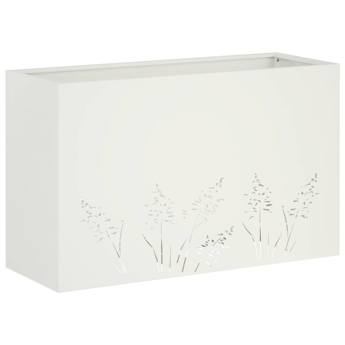 Vrtna saksija 2 kom. Bijela 80 x 20 x 49 cm Čelična vrata
