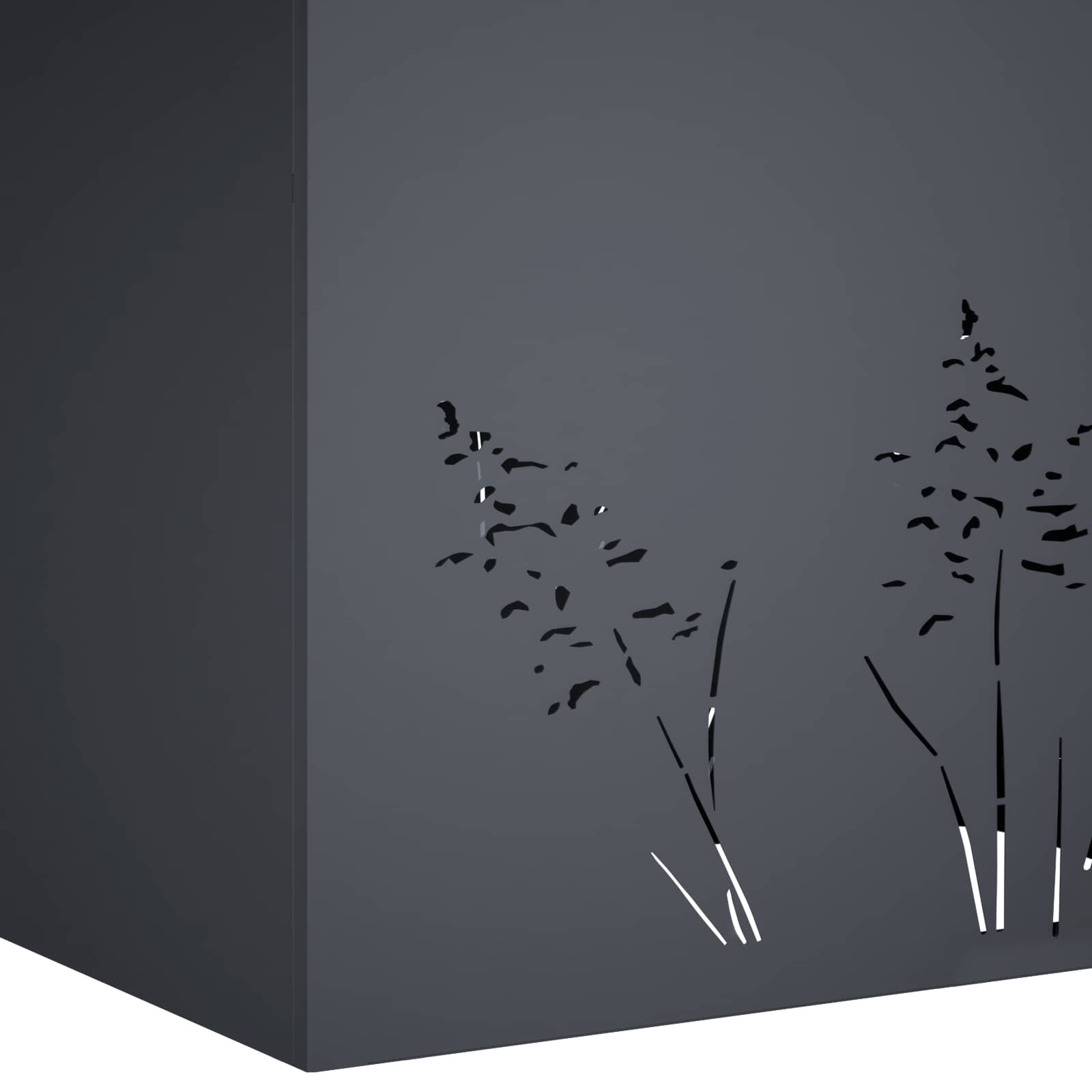 Vrtna saksija 2 kom. Antracit 80 x 20 x 49 cm Čelična vrata