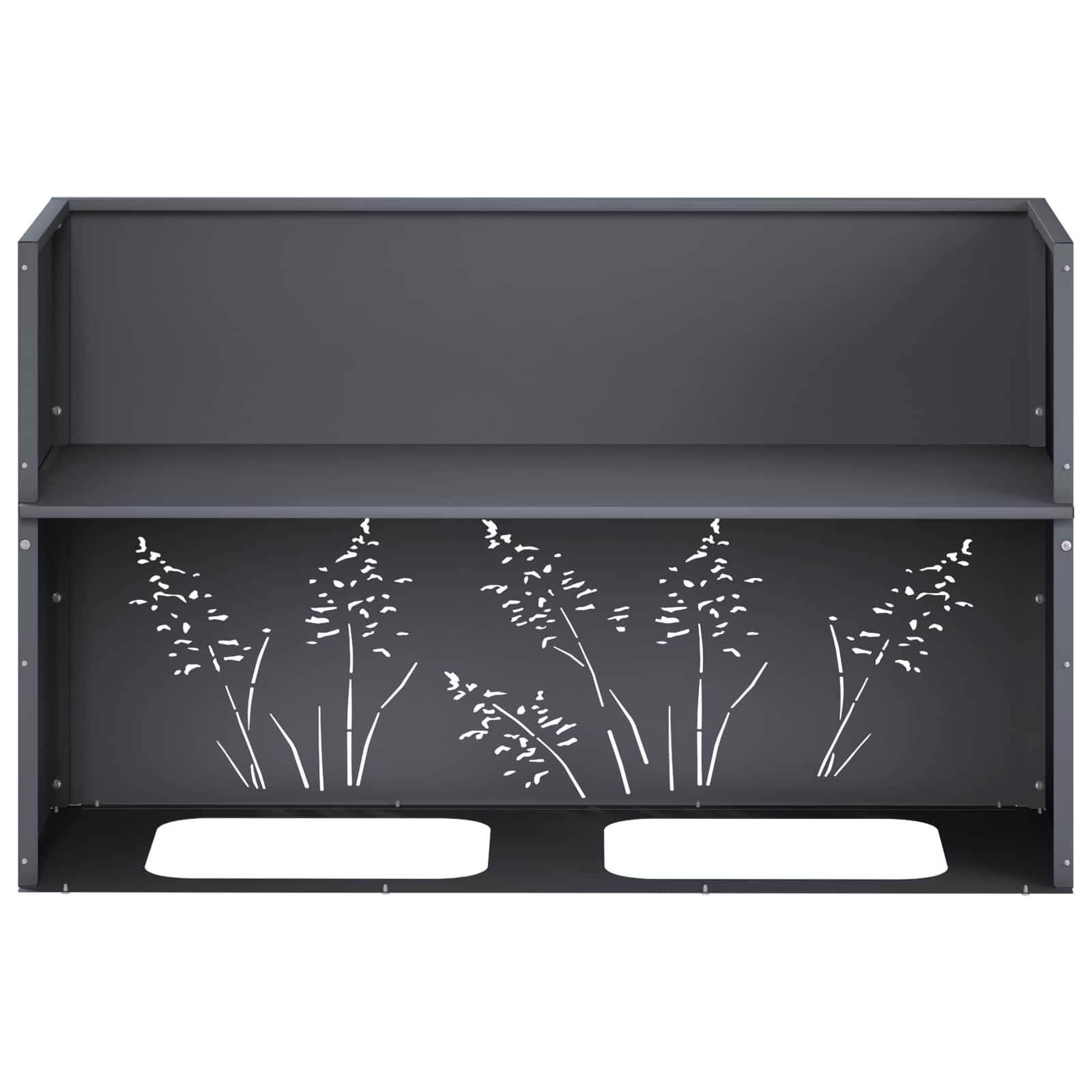 Vrtna saksija 2 kom. Antracit 80 x 20 x 49 cm Čelična vrata