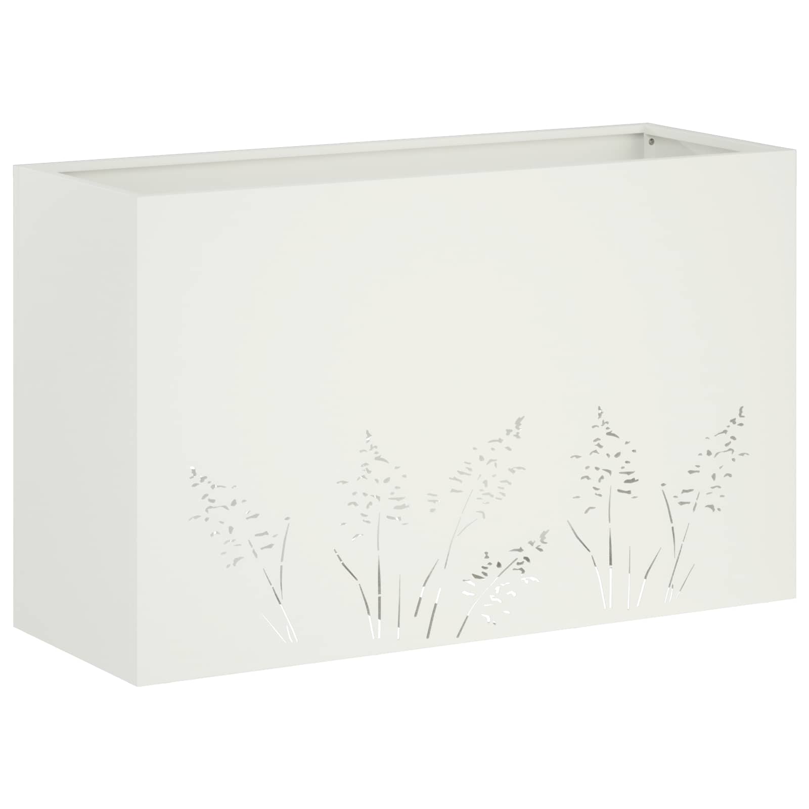 Vrtna saksija 2 kom. Bijela 80 x 30 x 49 cm Čelična vrata