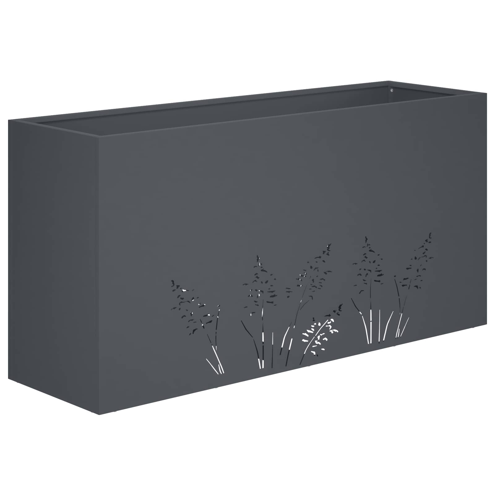Vrtna saksija 2 kom. Antracit 100 x 20 x 49 cm Čelična vrata