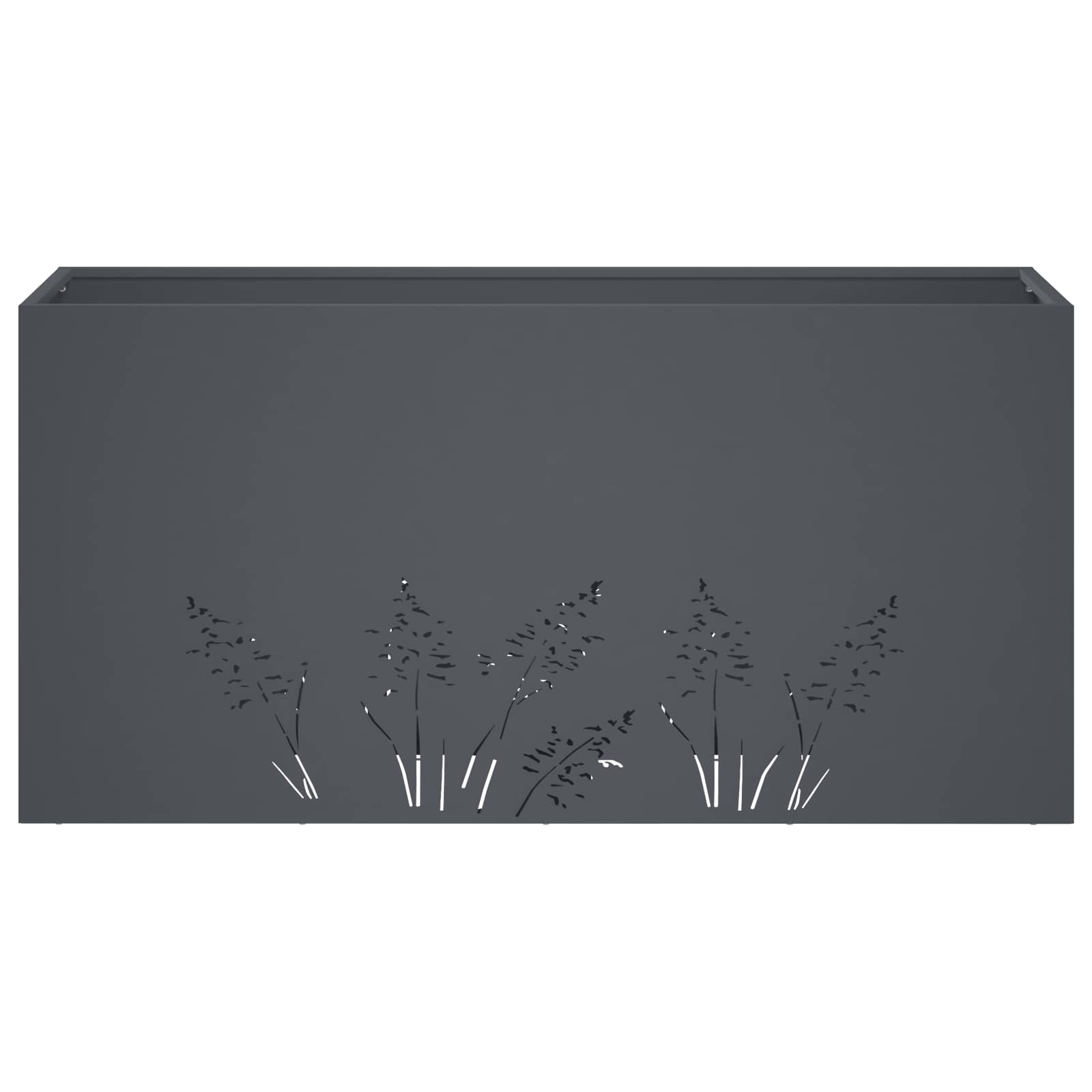 Vrtna saksija 2 kom. Antracit 100 x 20 x 49 cm Čelična vrata